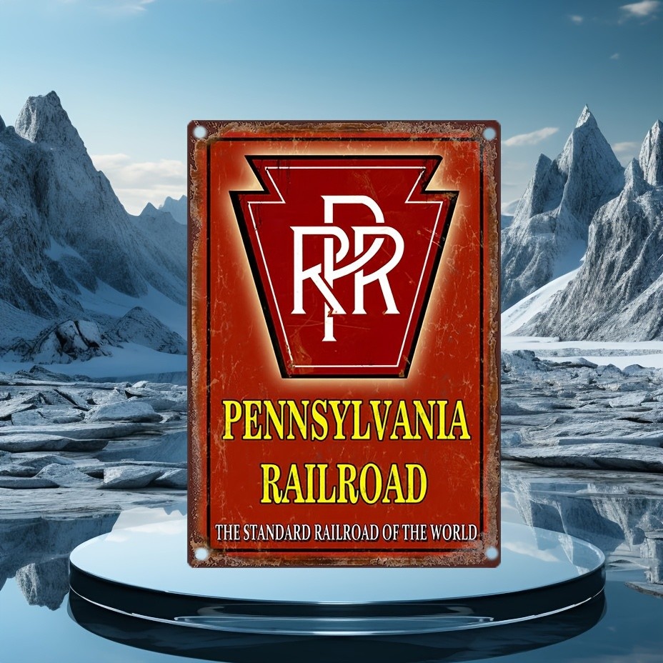 Vintage Pennsylvania Railroad Plate Tin Metal Signs Home Décor 8x12 
