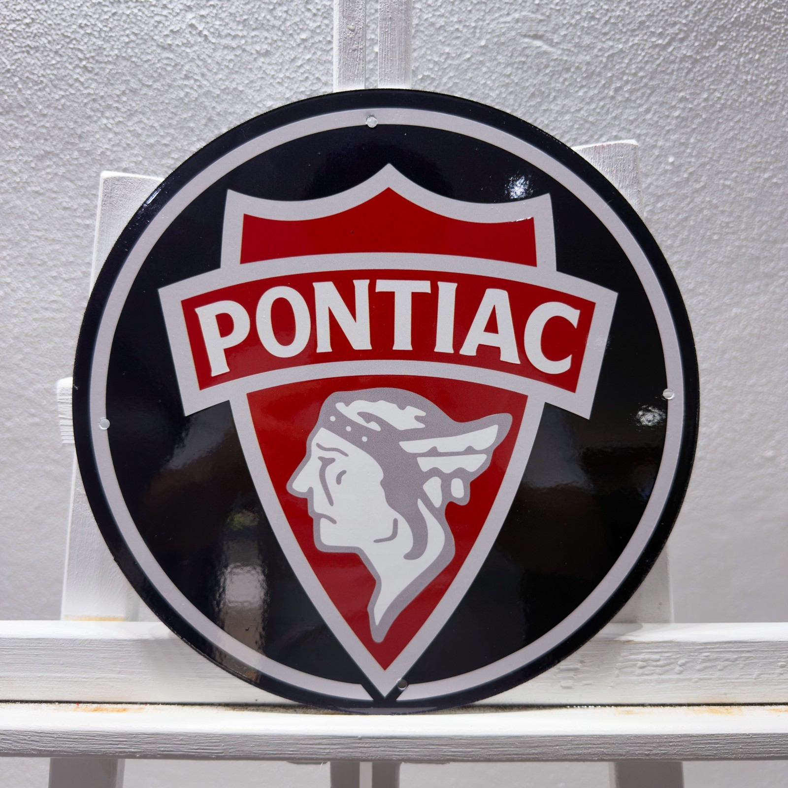 Pontiac Vintage Heavy Metal Sign — Classic American Garage Decor — 30 cm (11.8\