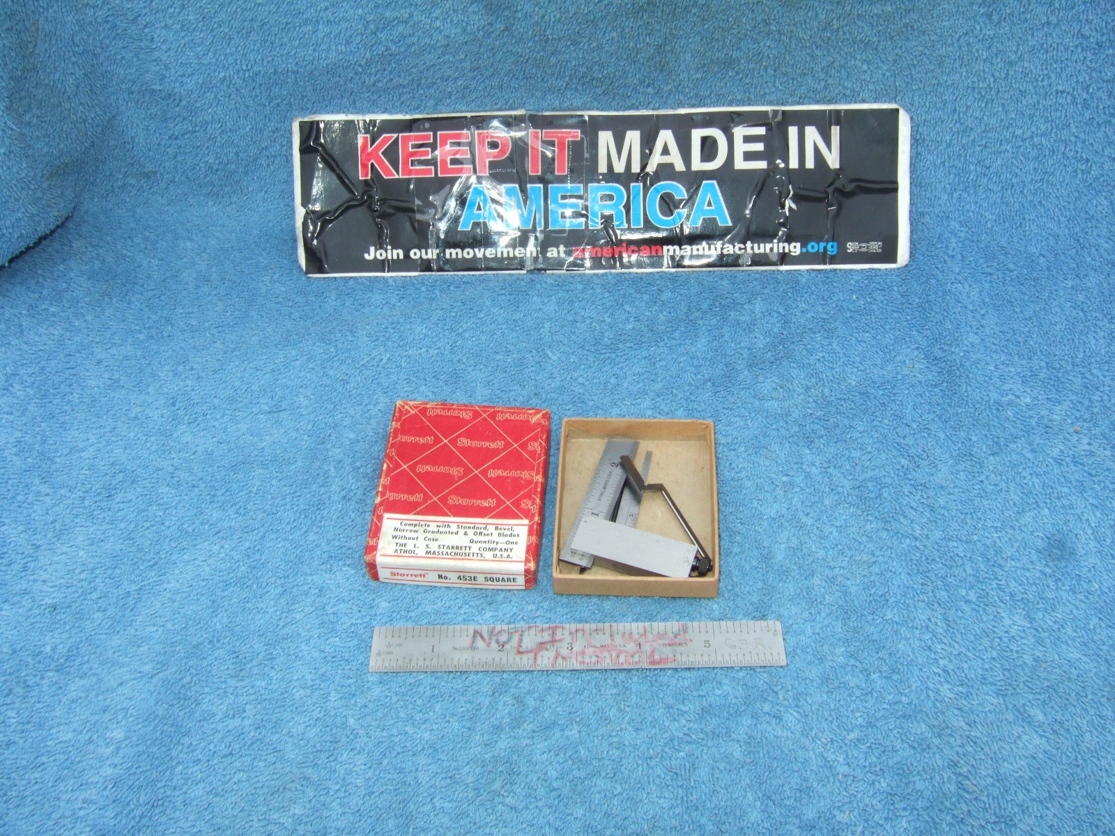 STARRETT 453 DIE-MAKERS SQUARE #W VINTAGE USA MACHINIST 5 PIECES BOX INSPECTION