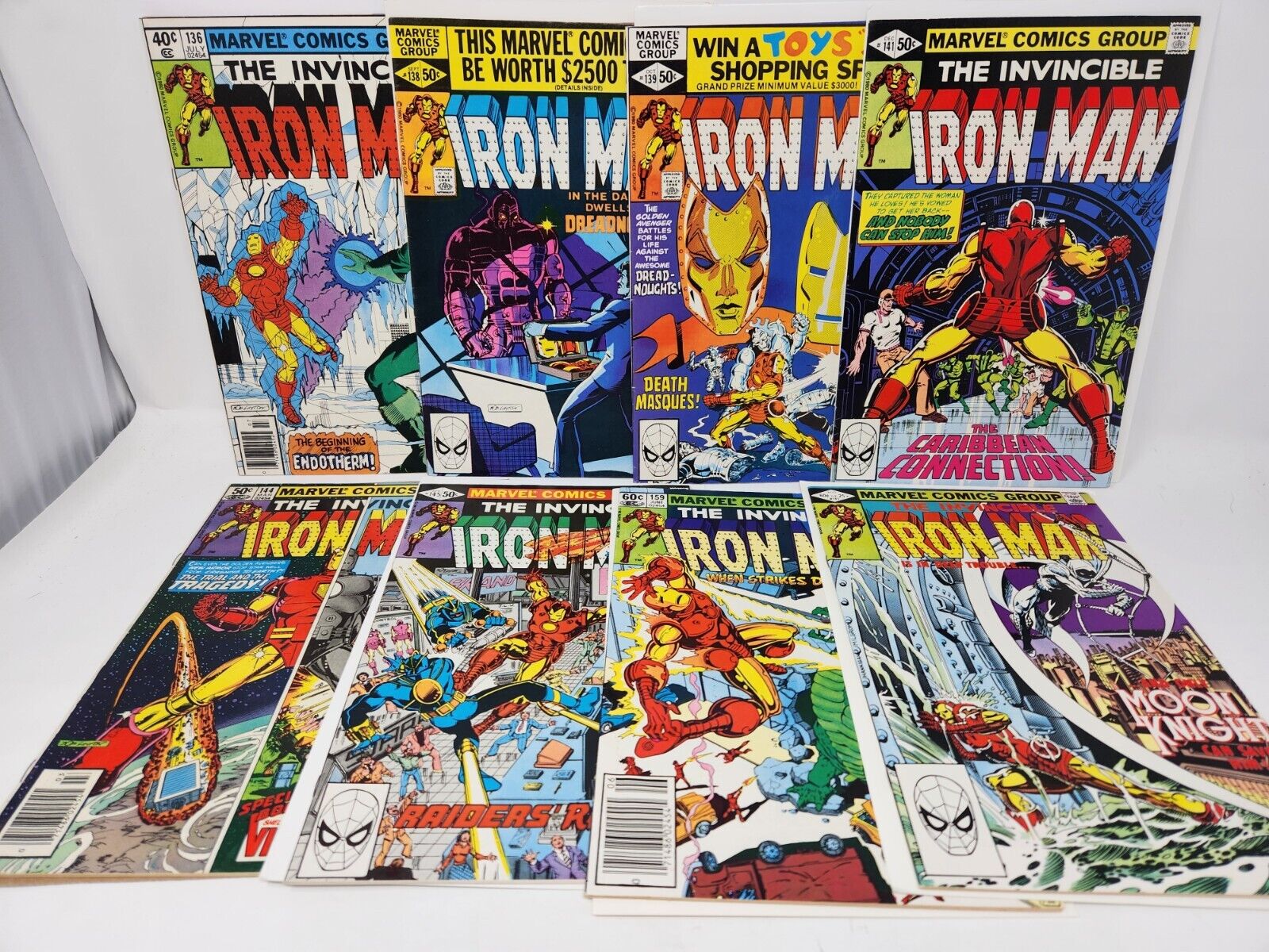 The Invincible Iron Man Marvel Comics 8 Book Lot 136 138 139 141 144 145 159 161