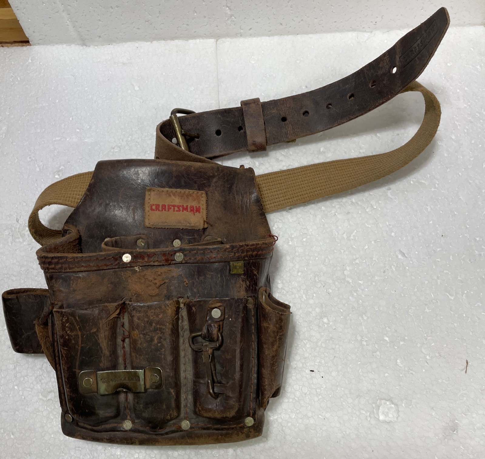Vintage Sears Craftsman Top Grain Cowhide 940527 Tool Belt Workwear