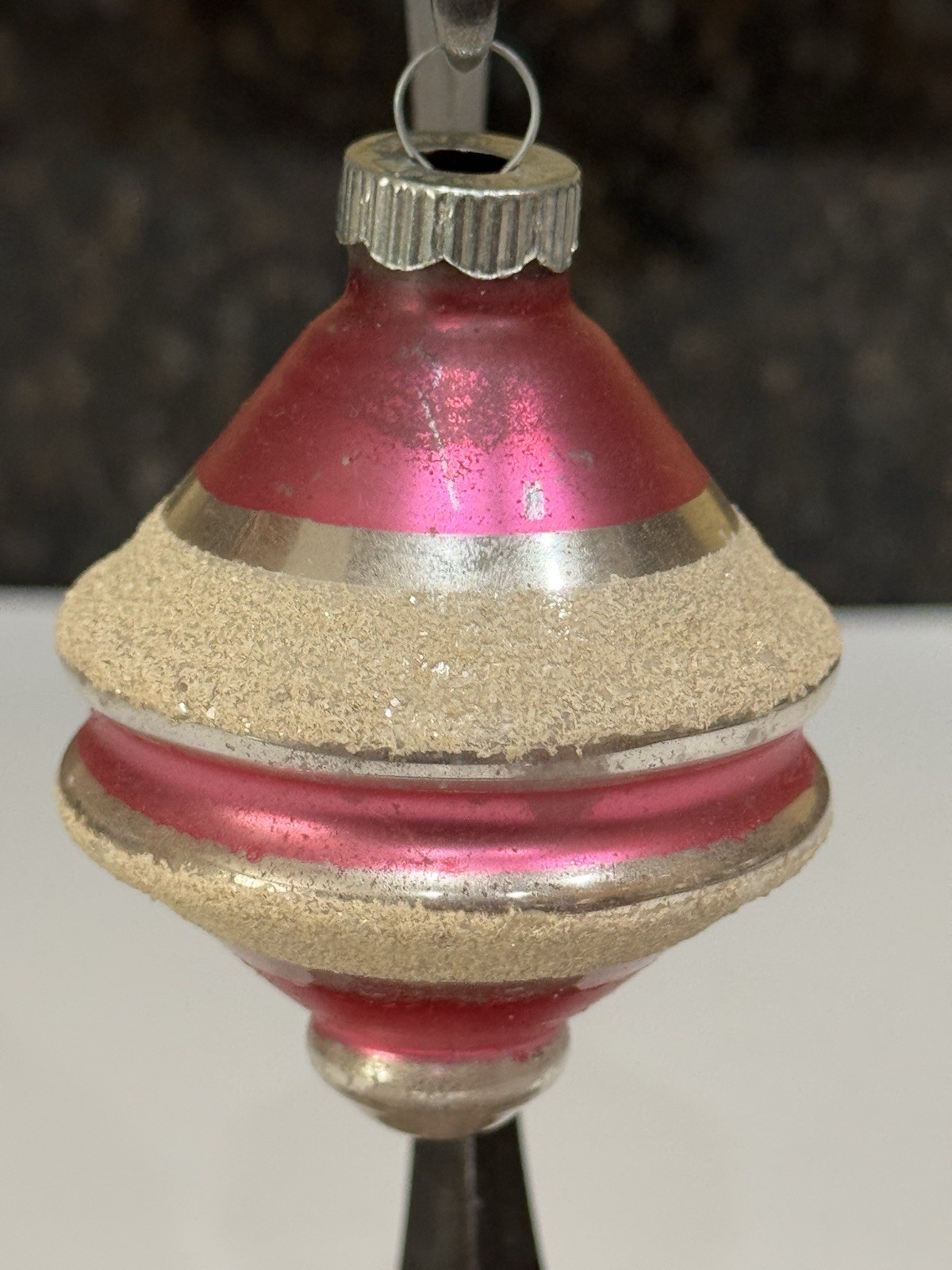 Vintage SHINY BRITE ORNAMENT Spinning Top UFO Atomic TORNADO