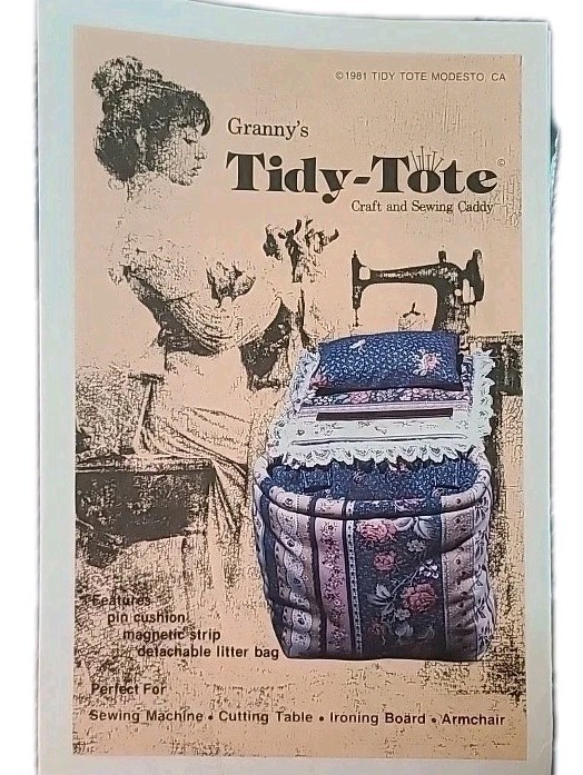 New Craft & sewing Caddy pattern 1981 Granny\'s Tidy-tote - Armchair craft bag New Craft & sewing Caddy pattern 1981 Granny\'s Tidy-tote - Armchair craft bag