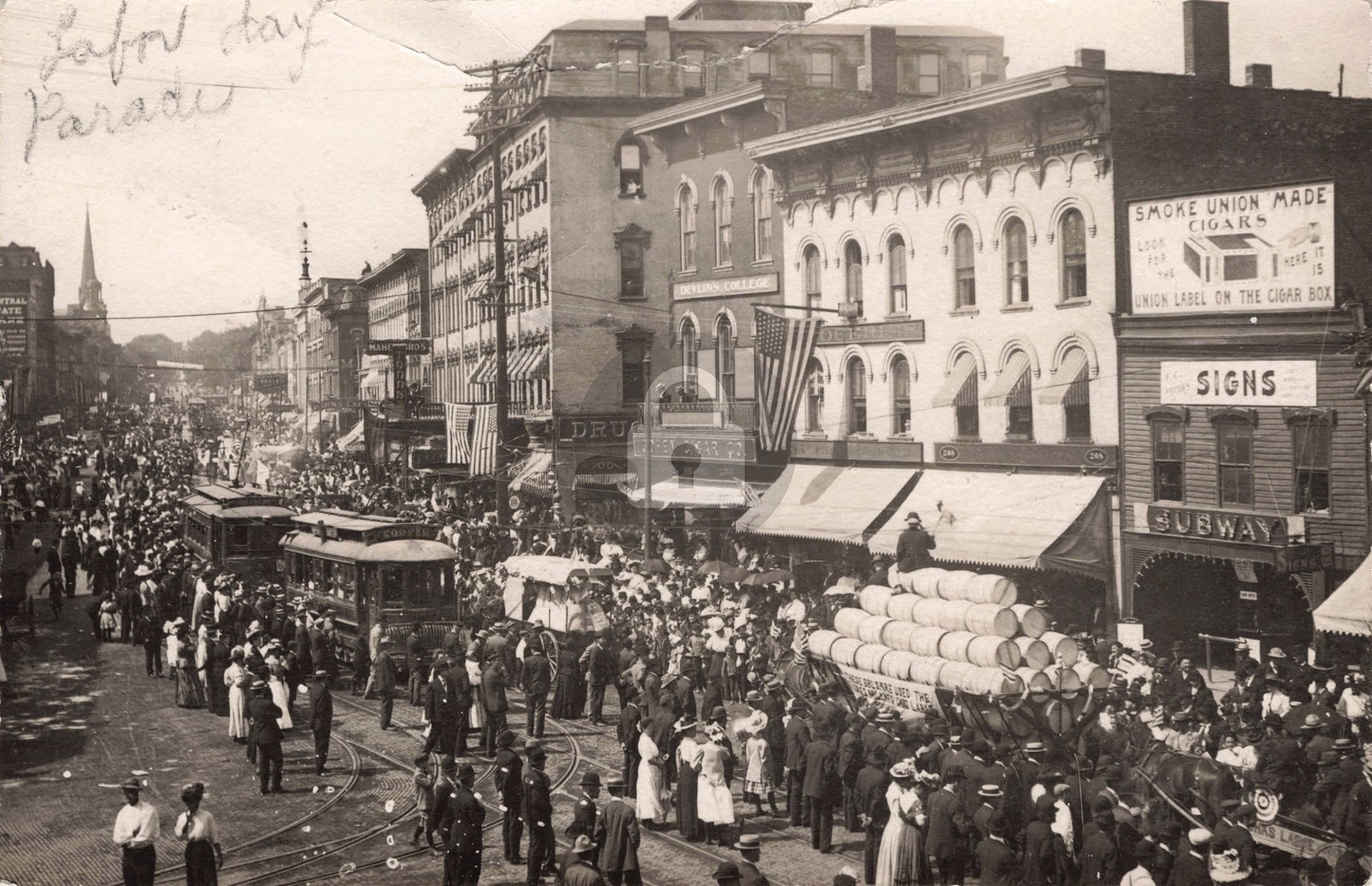 Street View Labor Day Parade, Jackson MI Michigan 1908 RPPC Photo Postcard COPY Street View Labor Day Parade, Jackson MI Michigan 1908 RPPC Photo Postcard COPY