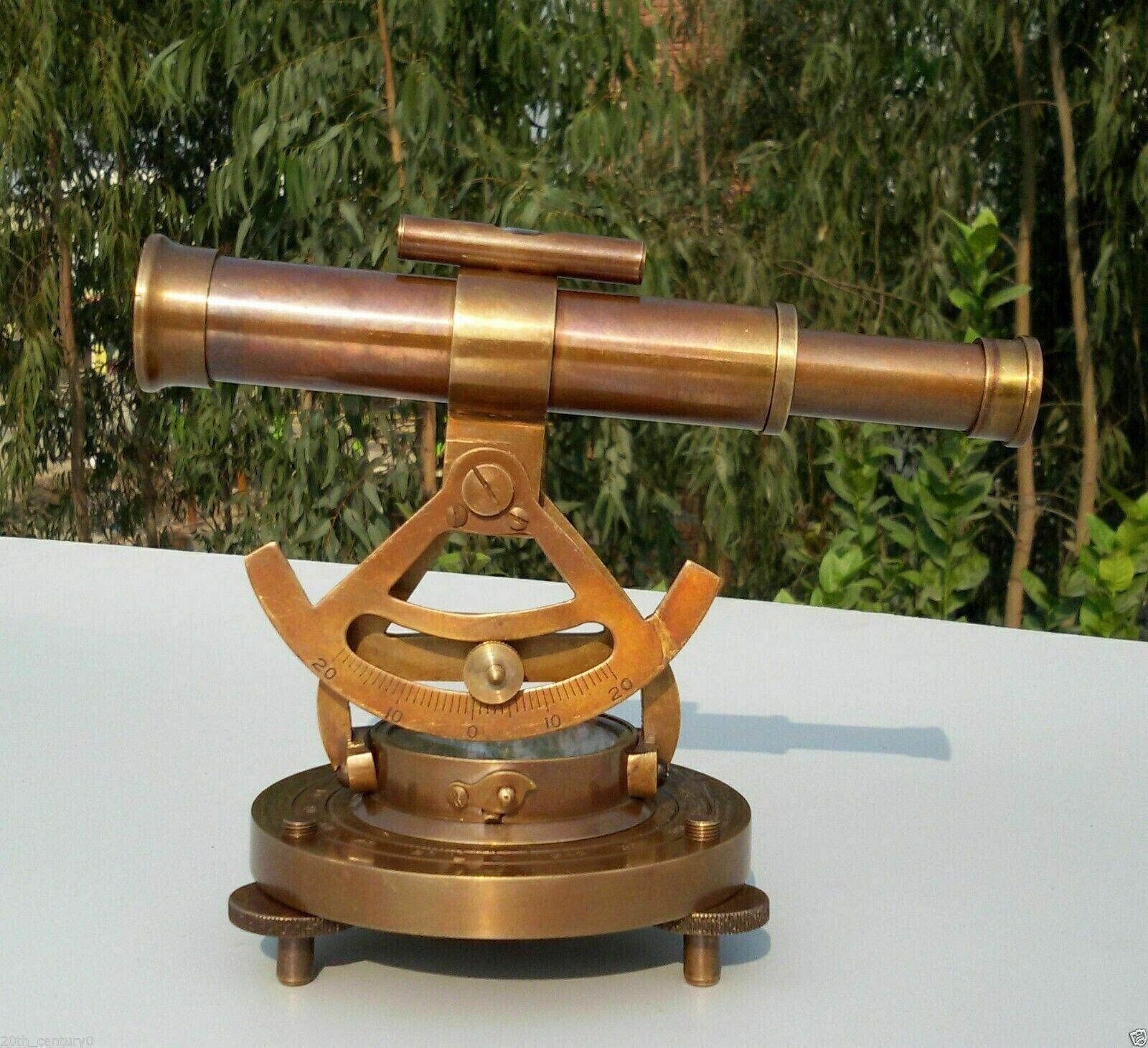 Antique Solid Brass Theodolite Adenoid Vintage Telescope Compass Instrument Gift