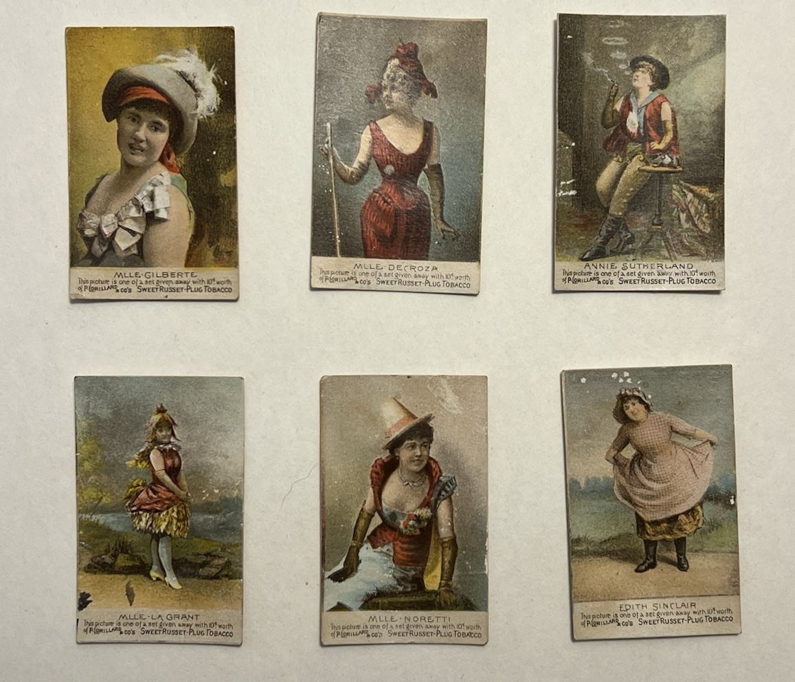 1880 Victorian Tobacco Cards N250 Lot of 6 Actresses Lorillard Sweet Russet