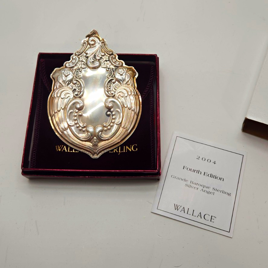 Wallace Sterling Silver Angel Christmas Ornament 2004 Fourth Edition Baroque