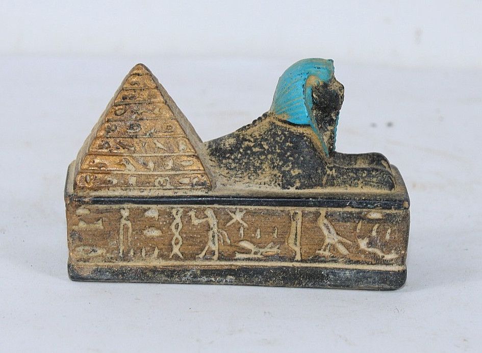 UNIQUE PHARAONIC ANCIENT EGYPTIAN SPHINX with Pyramid Egyptian Statue (AK) UNIQUE PHARAONIC ANCIENT EGYPTIAN SPHINX with Pyramid Egyptian Statue (AK)