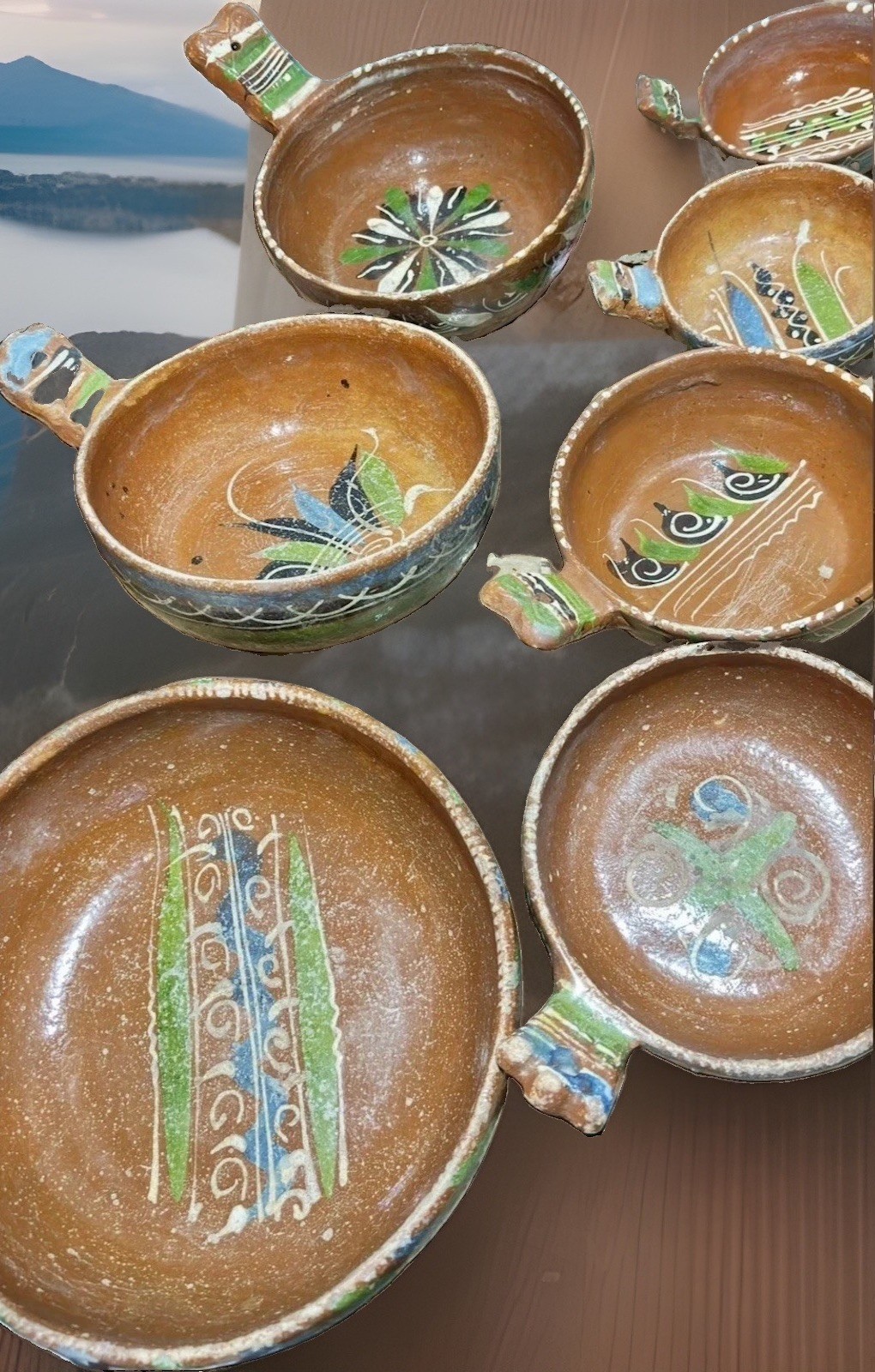 Terracotta Tlaquepaque Nesting Pots, 7 Pc~ VTG: Purchased 1970s Nogales, Mexico