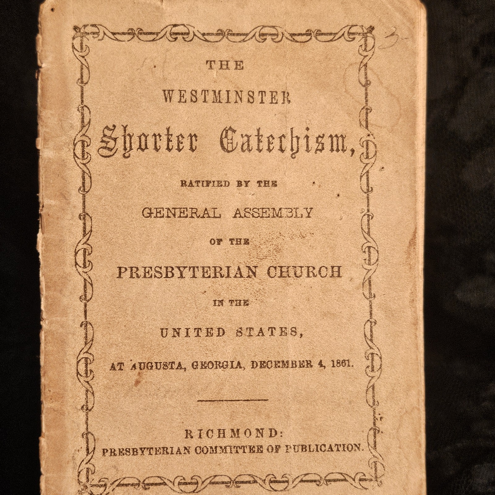 RARE 1862 Confederate Imprint Westminster Shorter Catechism Richmond Civil War