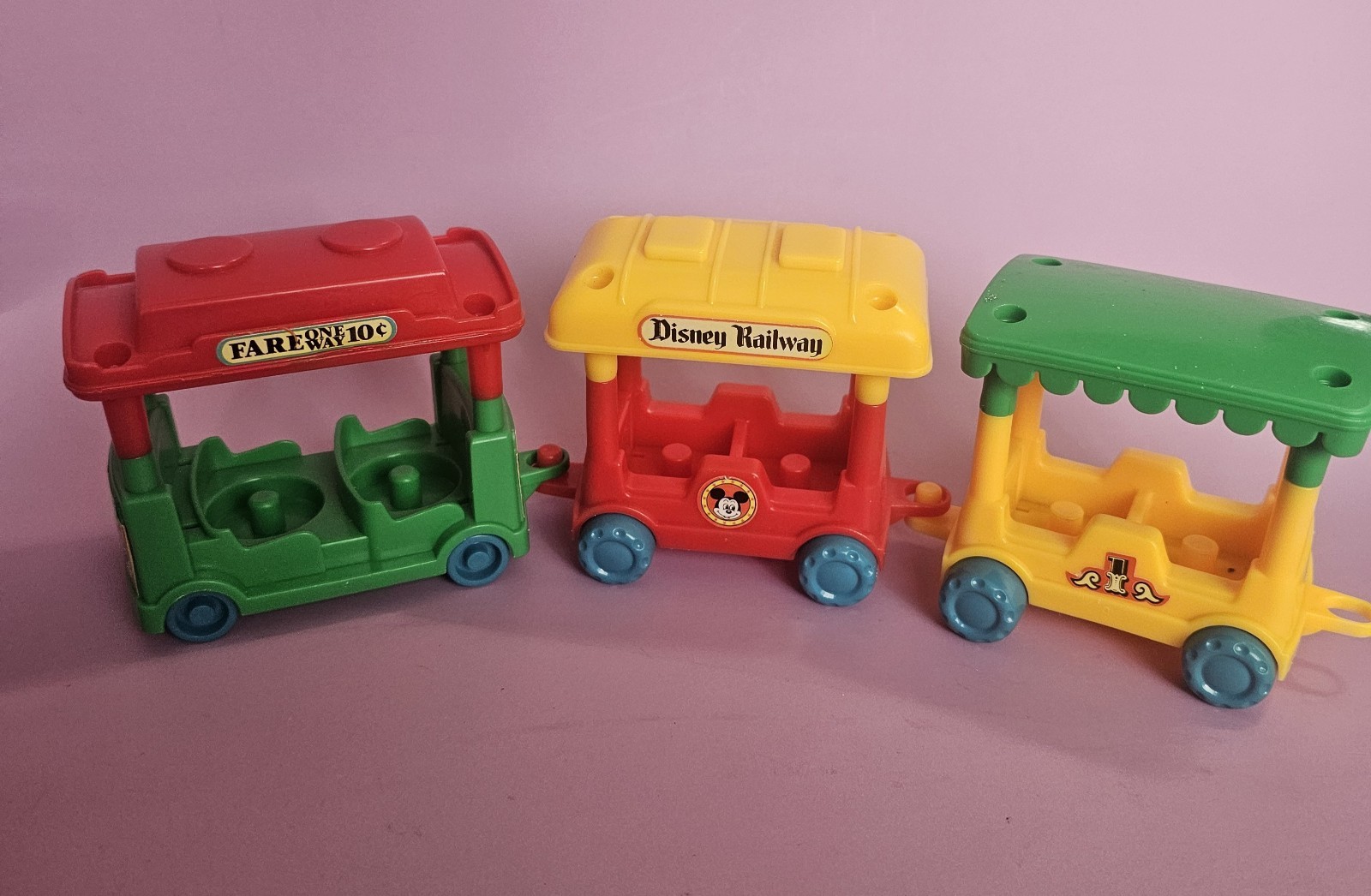 Vintage 1980s Disney Railway Train Main Street Transport Plastic Toy Hong Kong