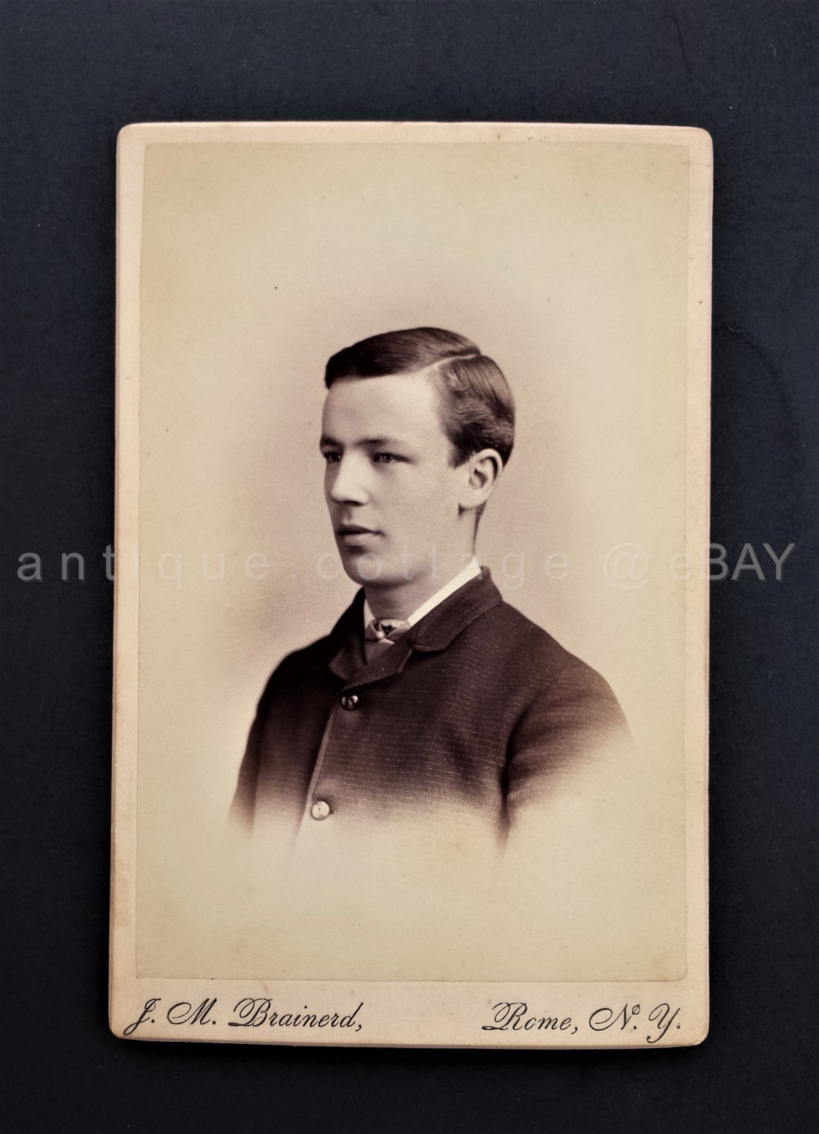 1885 antique PHOTOGRAPH rome ny FASHION MAN cabinet card JAMES RODGERS brainerd