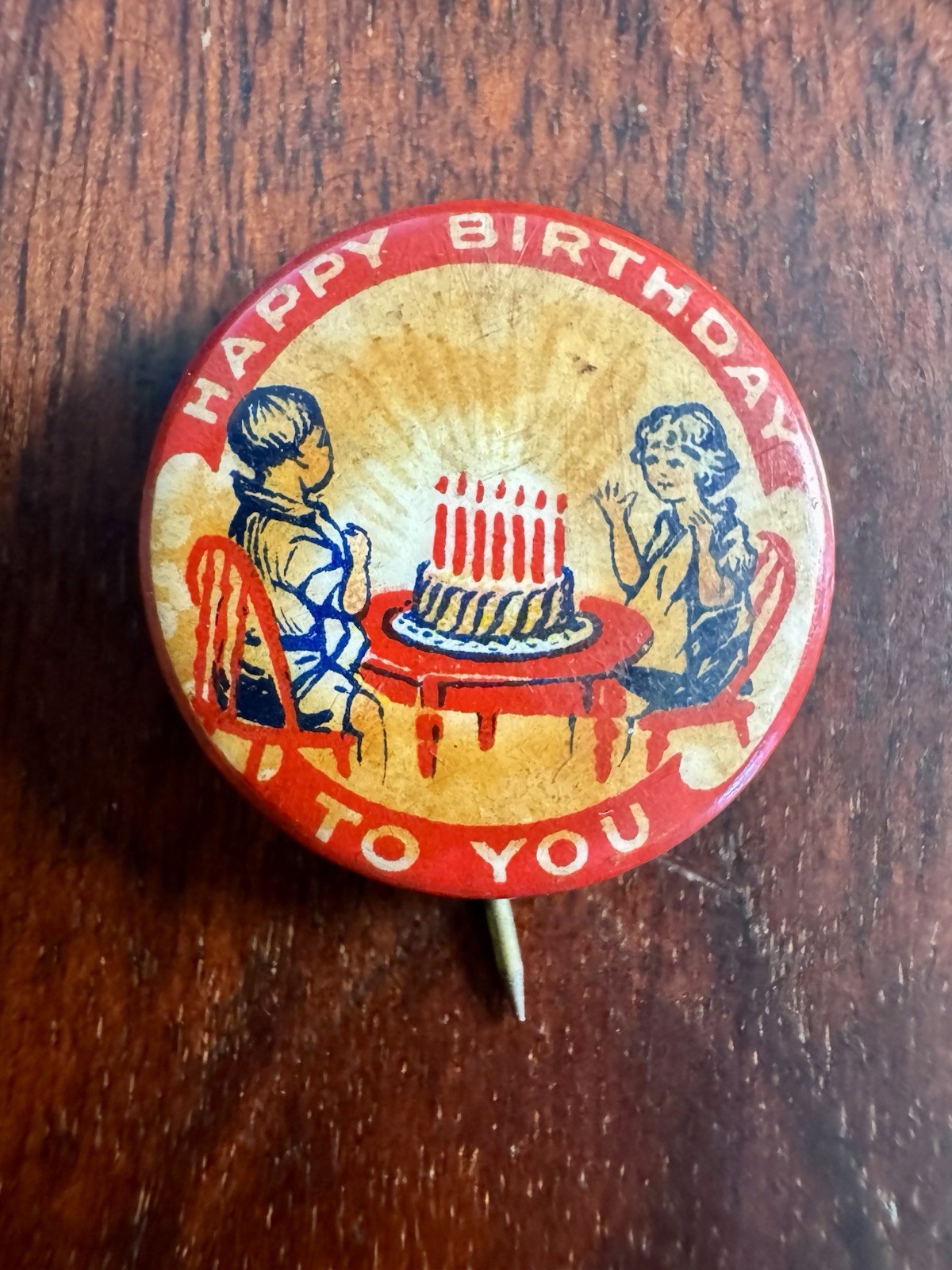 Vintage Happy Birthday To You Pinback Button Pin Goodenough & Woglom Broadway NY