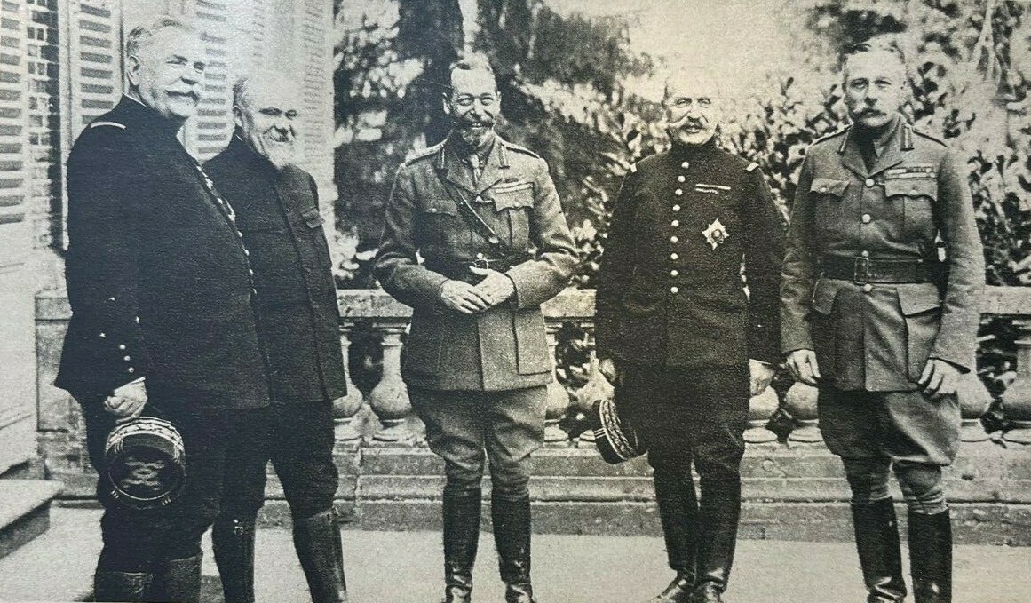 1916 Vintage WWI Illustration General Joffre President Poincare King George