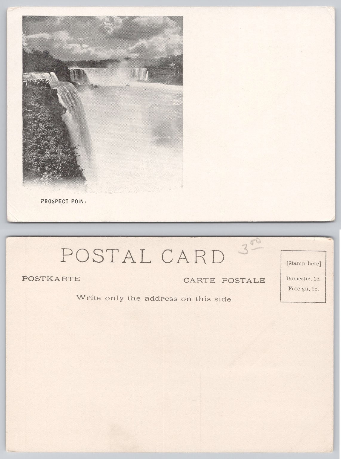 Vintage Niagara Falls Prospect Point Postcard Undivided Back Early 1900s