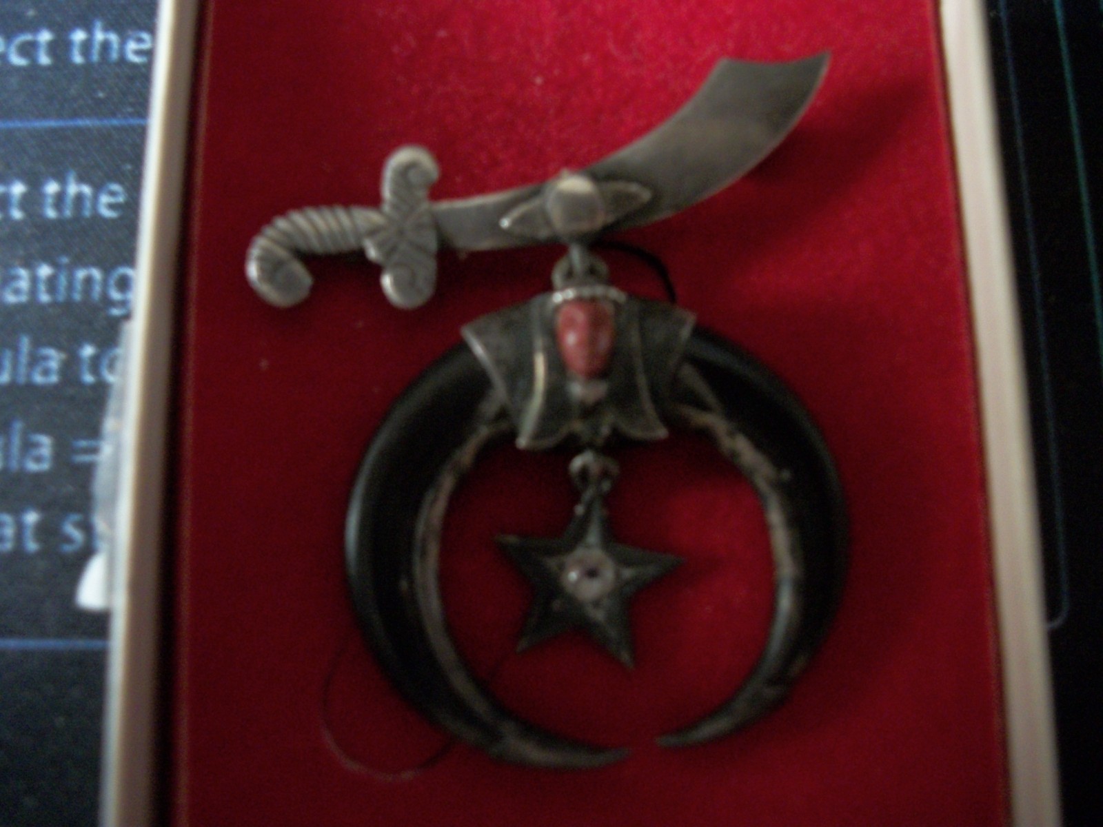 Rare Vintage Shriner Silver Cresent Lapel Pin