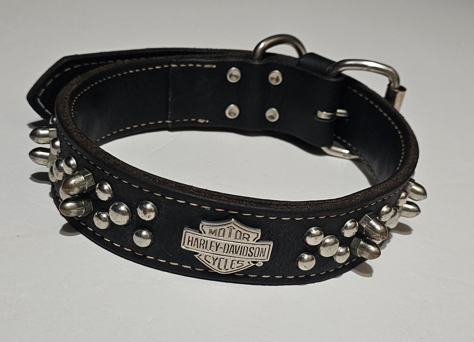 Vintage Harley Davidson Studded Dog Collar Large 