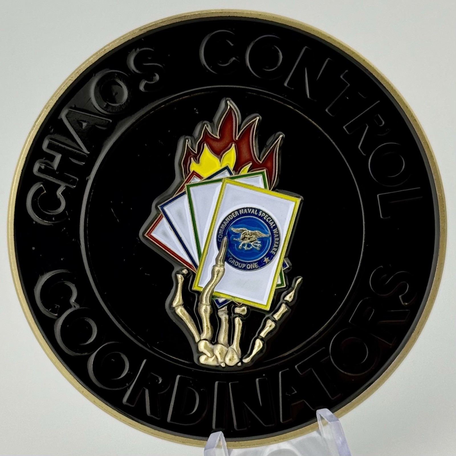 NSW Group One CMAA AT FP PHYSEC 2023 SEAL Challenge Coin Naval Special Warfare