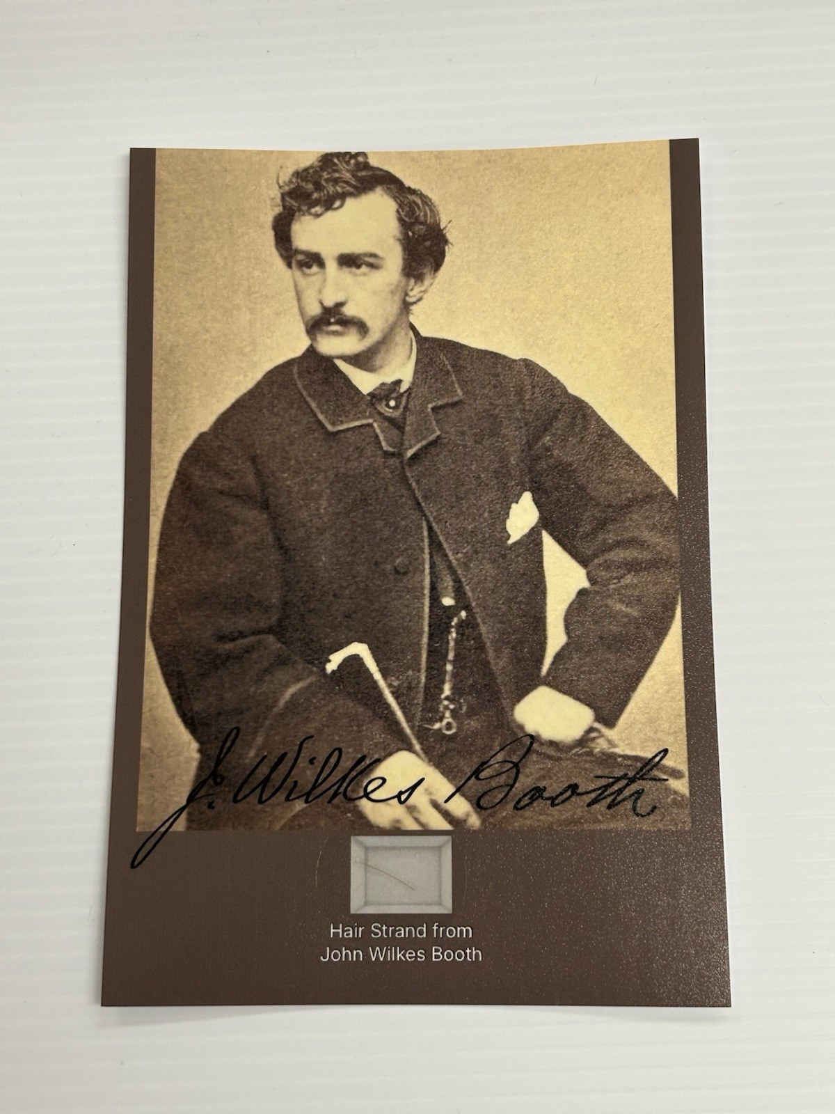 John Wilkes Booth Hair Strand Piece President Abraham Lincoln Relic Card RARE