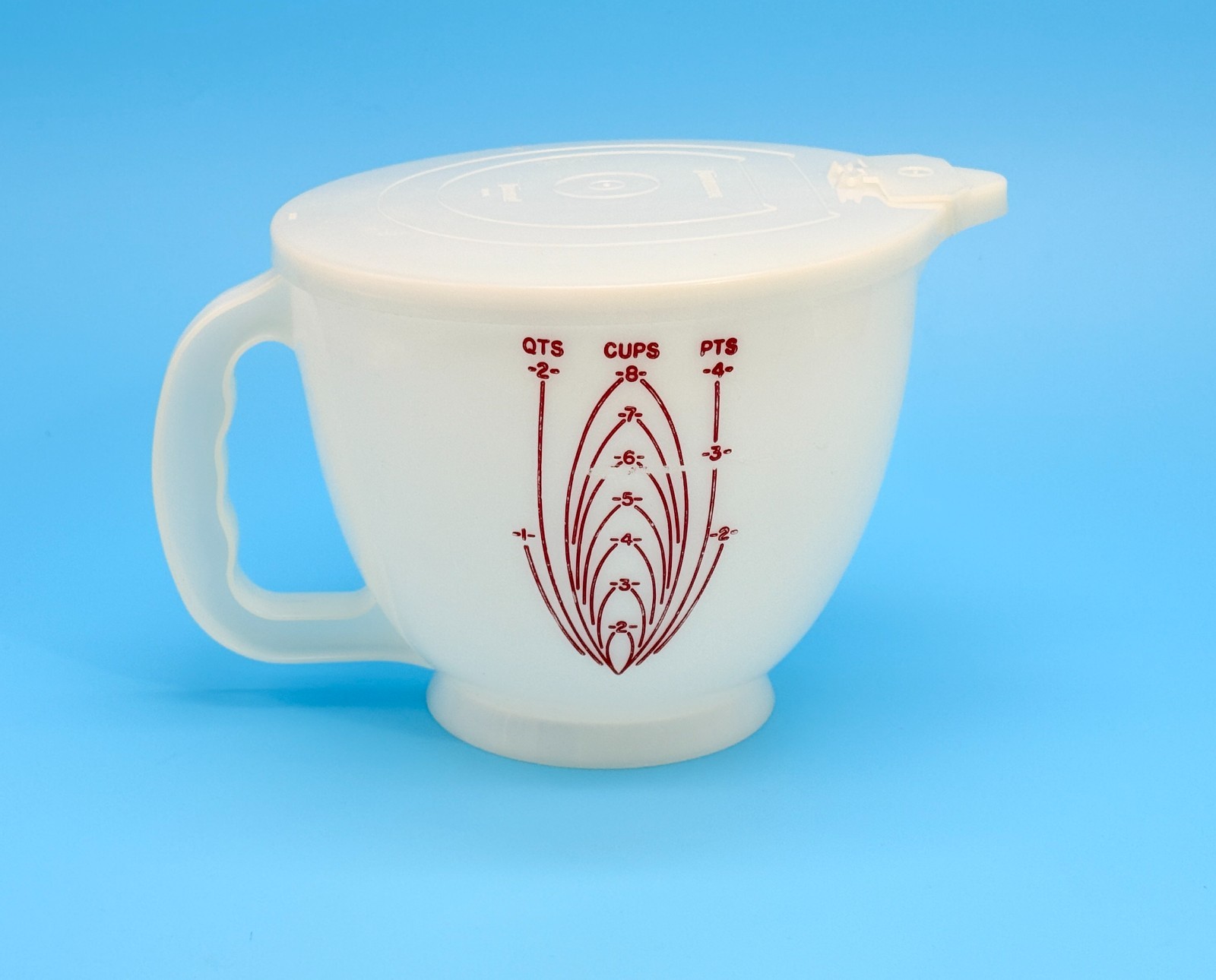 Vintage Tupperware Mix-N-Stor 2 Quarts 8 Cups Measuring Pitcher #500 Red Letters