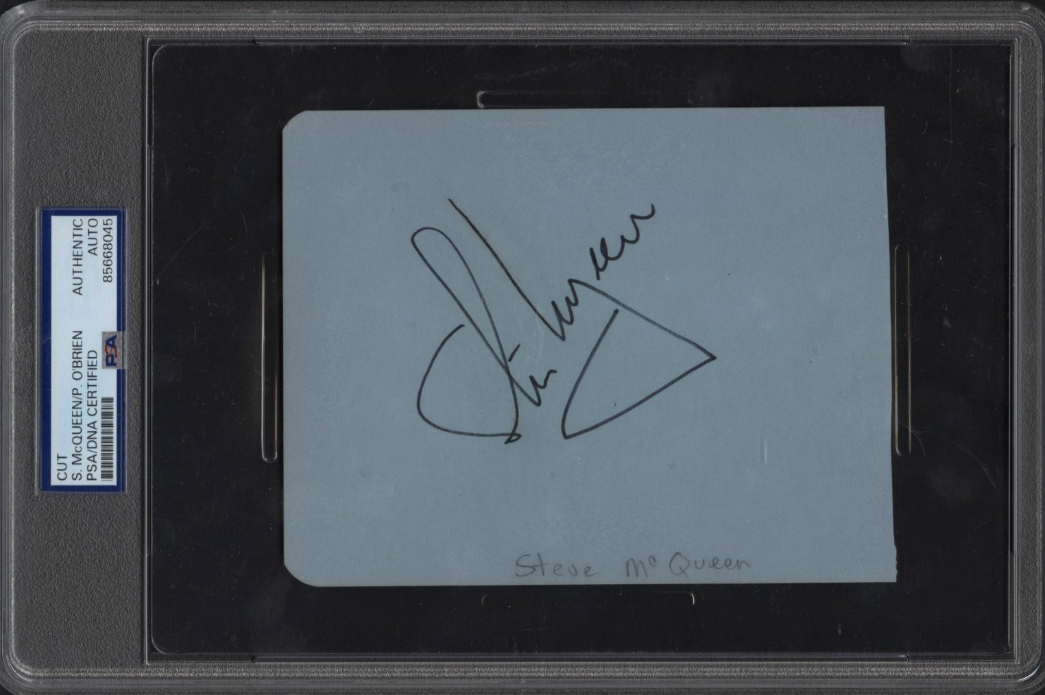 STEVE MCQUEEN Iconic Actor Signed Autograph Cut 4.5 x 5.5 PSA - d. 1980    RARE