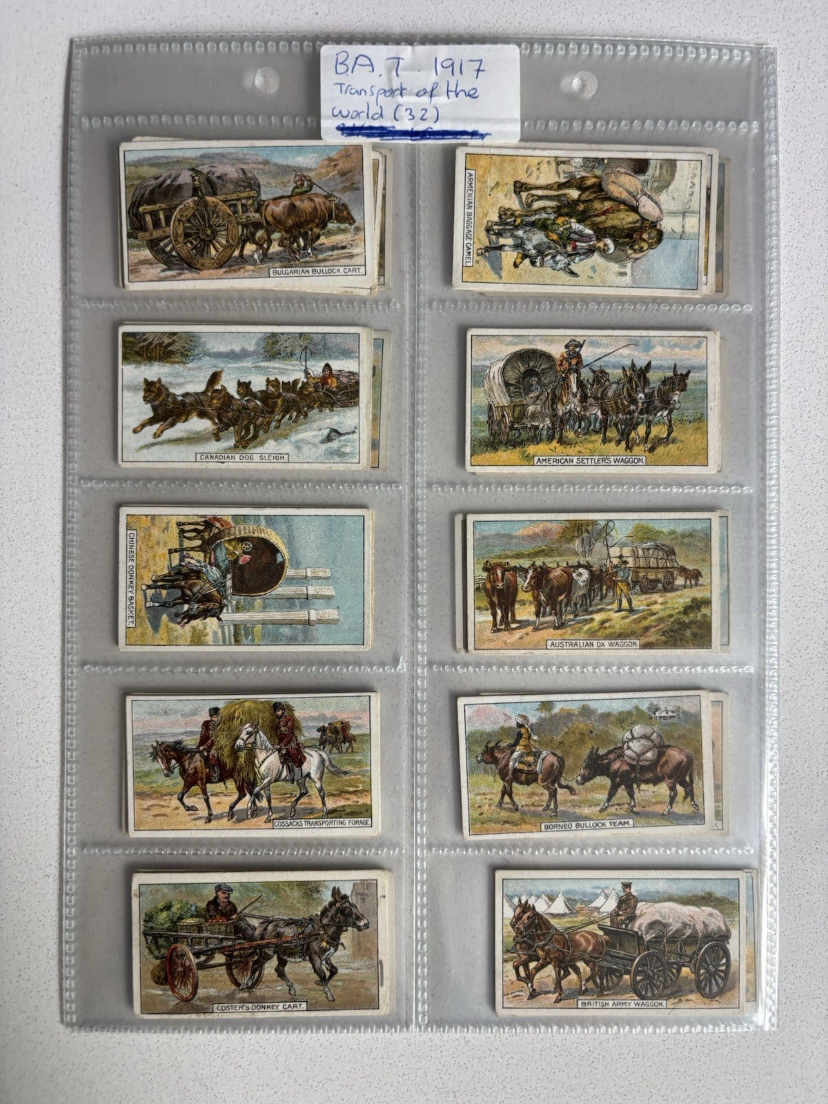 British American Tobacco BAT 1917 Transportation of the World Full Set 32 Cards