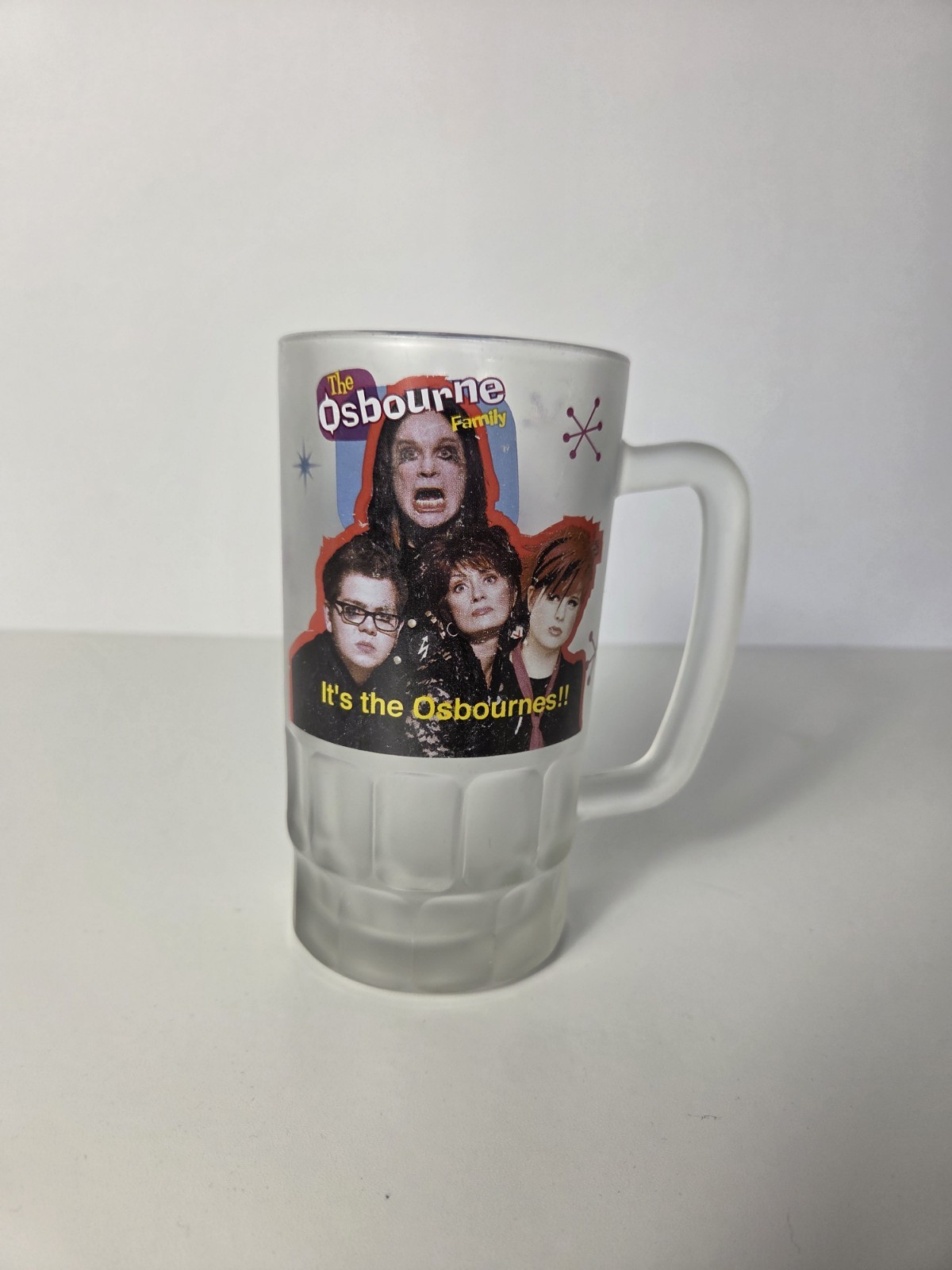 The Osbournes Frosted Glass Tankard Ozzy Osbourne Retired Vintage Mtv Cult Y2k