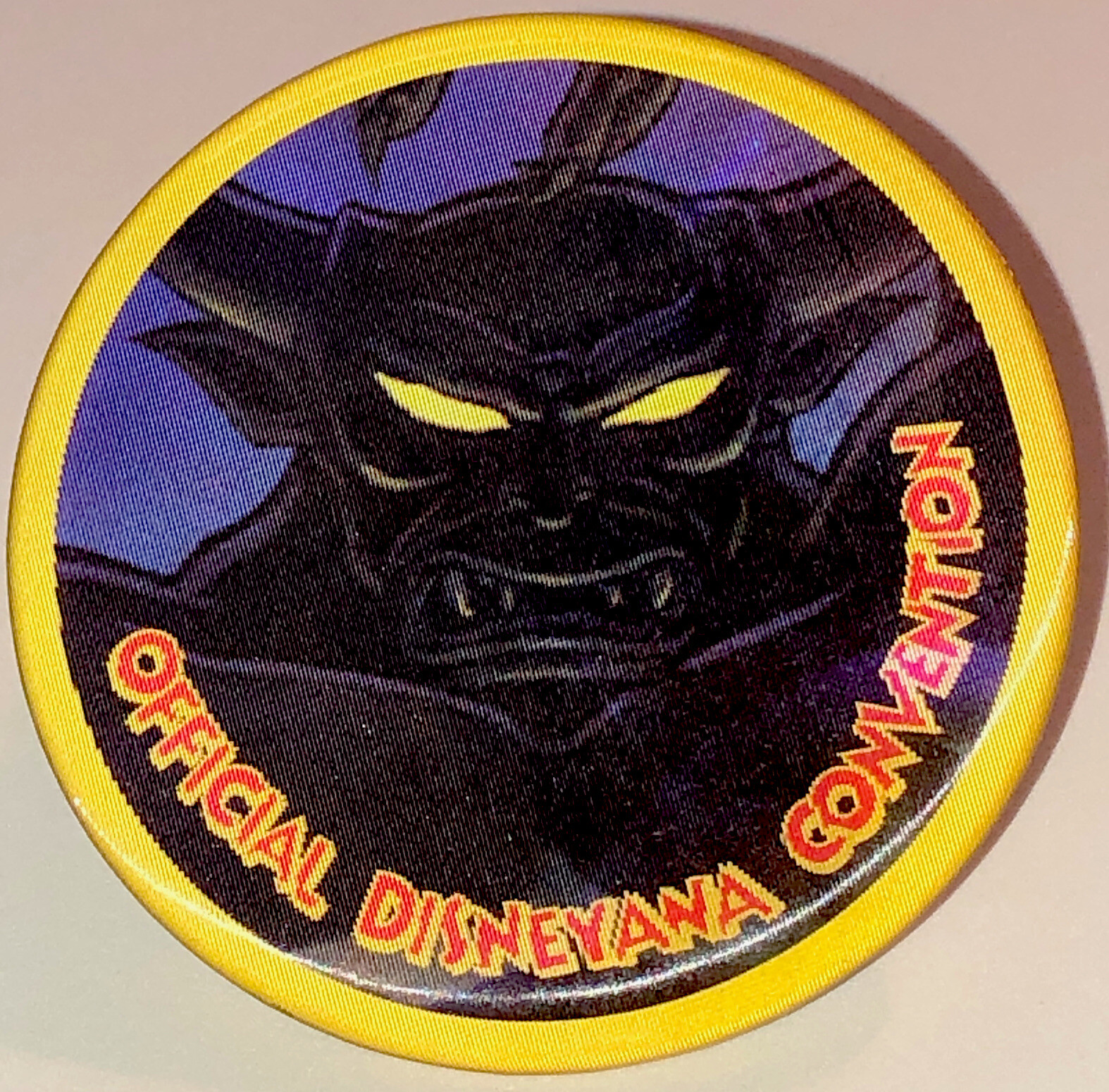 DISNEY 1997 WDCC OFFICIAL DISNEYANA CONVENTION CHERNABOG LENTICULAR 3” BUTTON