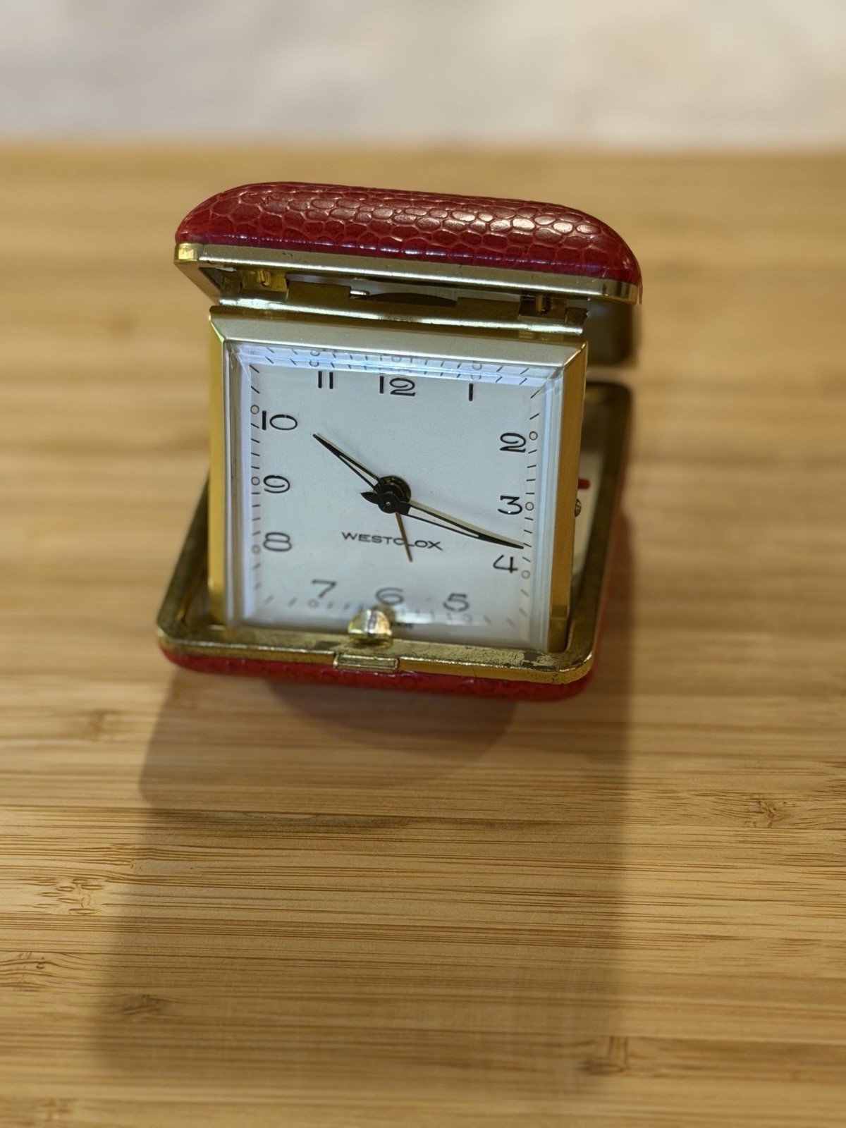 Westclox Vintage Travel Alarm Clock Analog Dial Wind Up Black Case Works