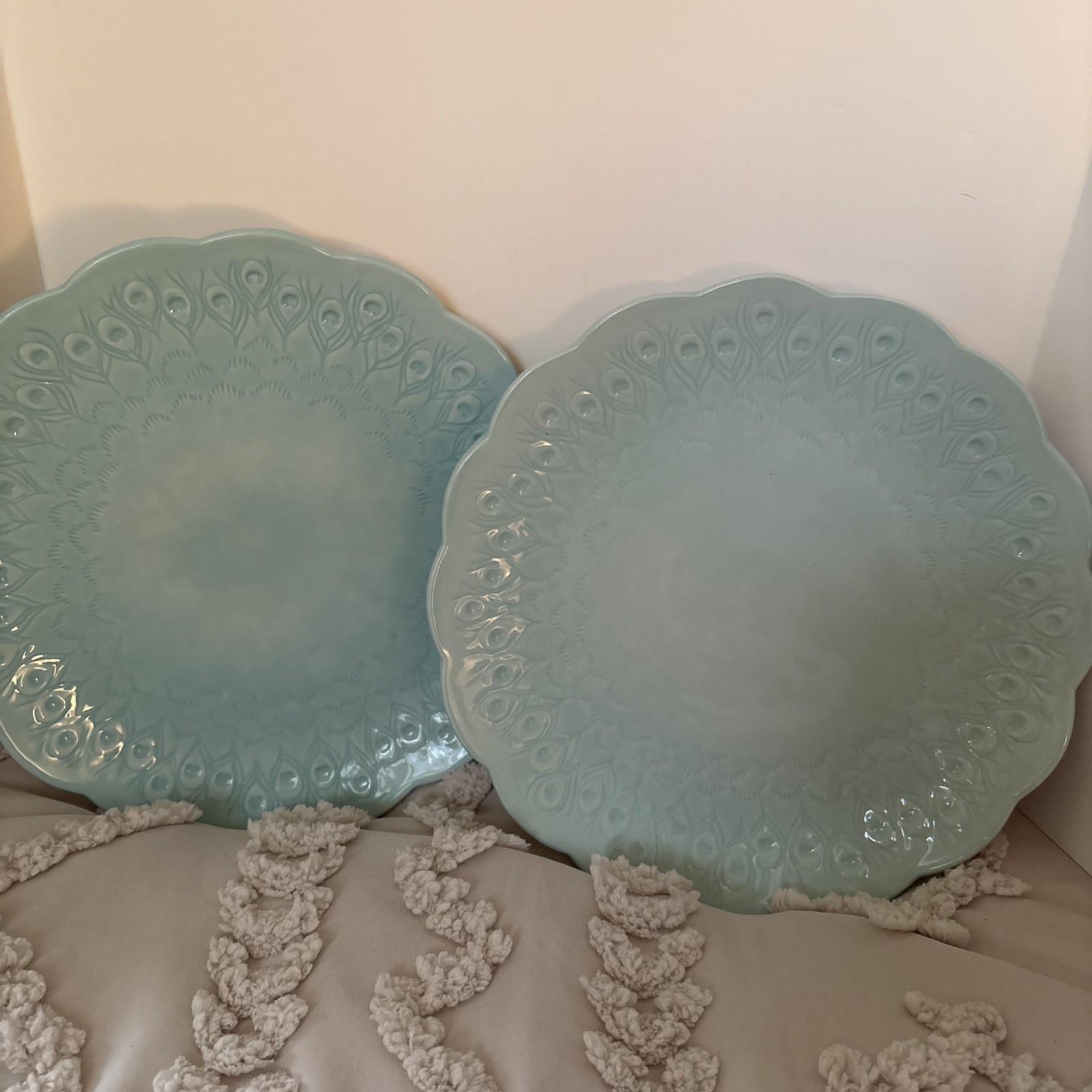 edie rose home peacock collection Set Of Two 9 1/4 Inch Plates