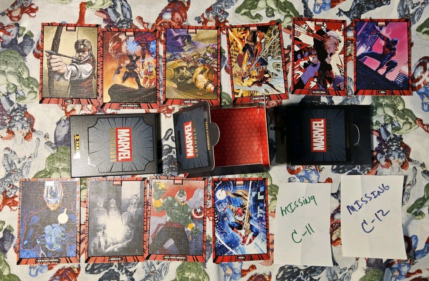 READ 2026 Marvel Anthology ALMOST Set of Canvas Inserts w Box MISSING 11& 12