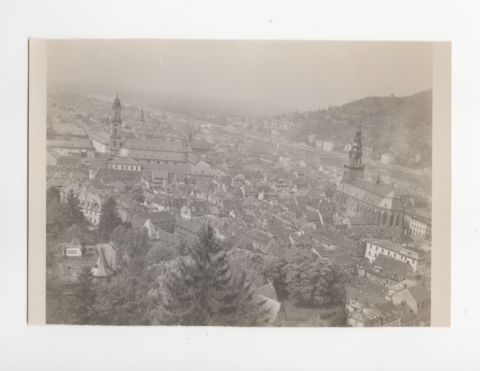 WWII WW2 Original Photo Beautiful Hazy City View 1940s (Pls READ)