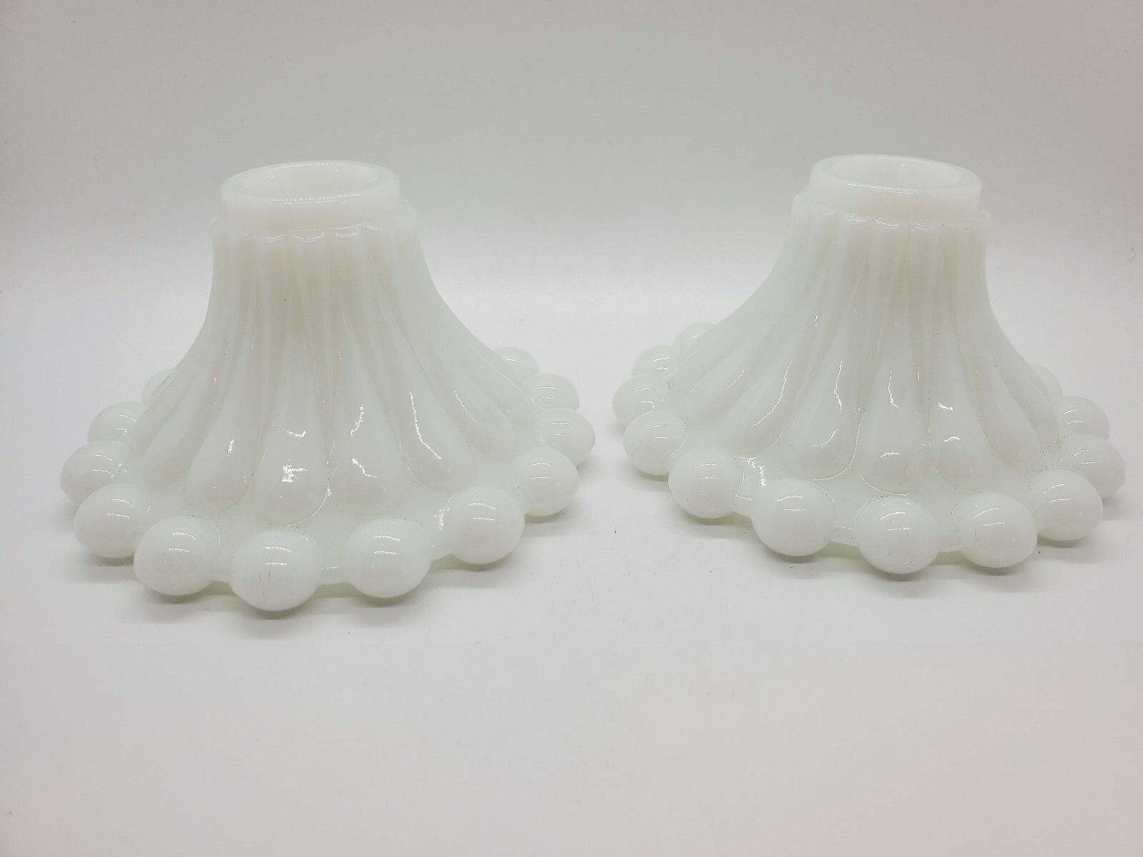  Milk Glass Candlestick Holders Set Of 2