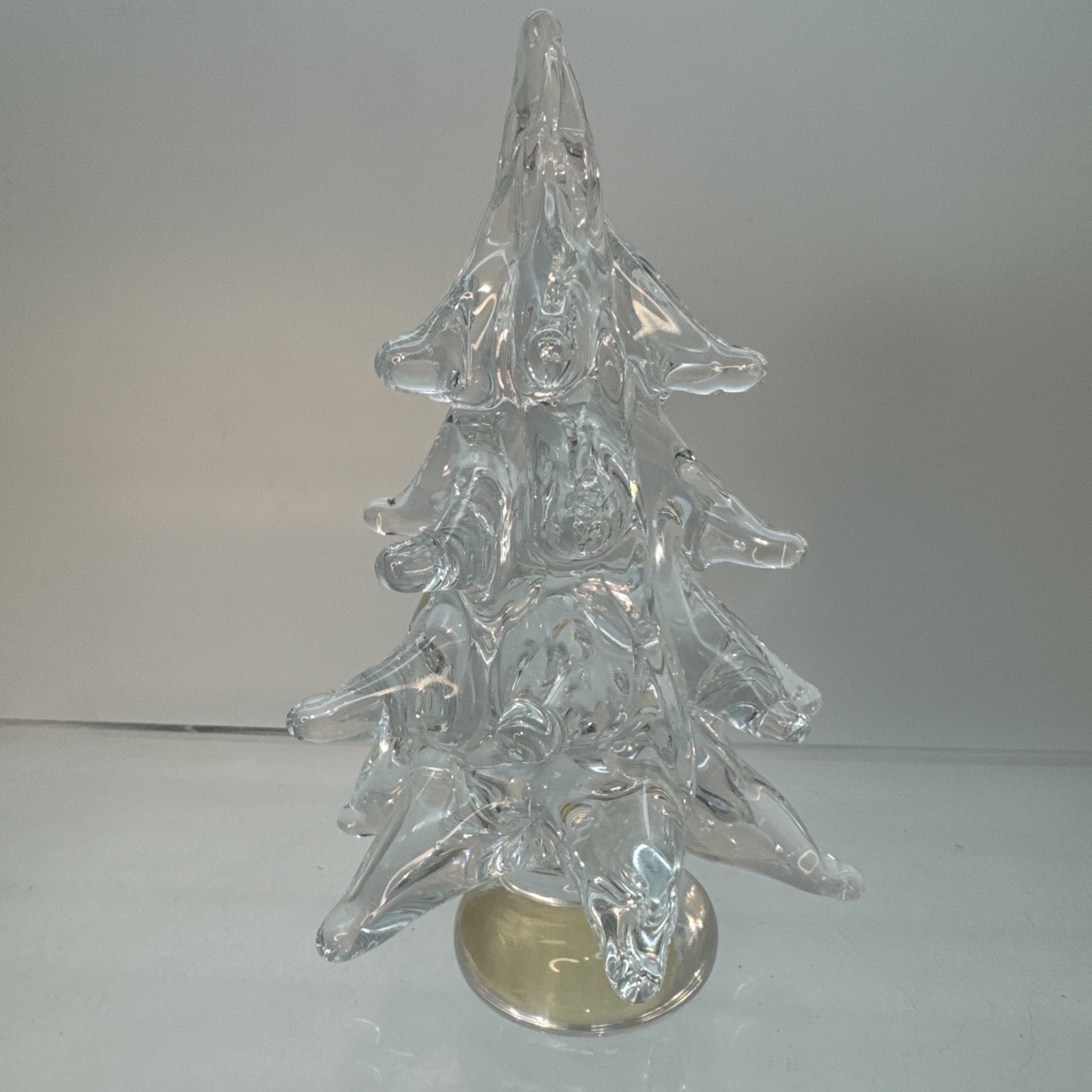 Vintage Riekes Chalet Clear Lead Crystal Canada Christmas Tree 6.5\