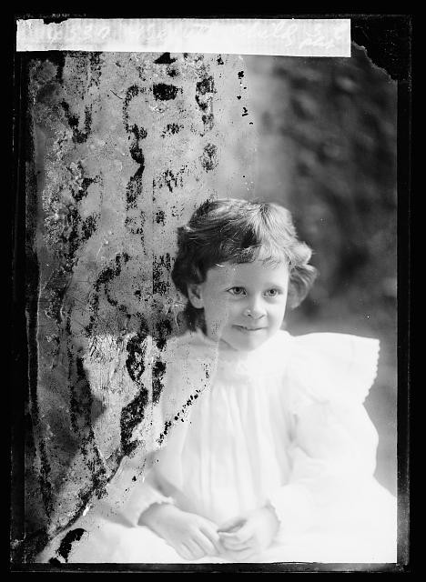 Photo:Barrett Child Portrait Young Girl White Dress
