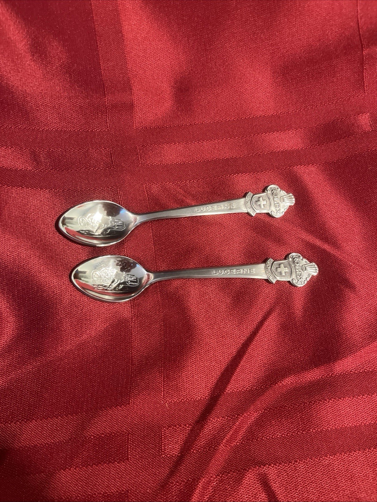 Rolex Lucerne Demitasse Spoons Set Of Two Rolex Lucerne Demitasse Spoons Set Of Two