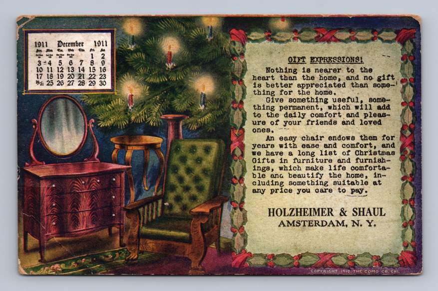 Holzheimer & Shaul AMSTERDAM New York Store Advertising Postcard 1911