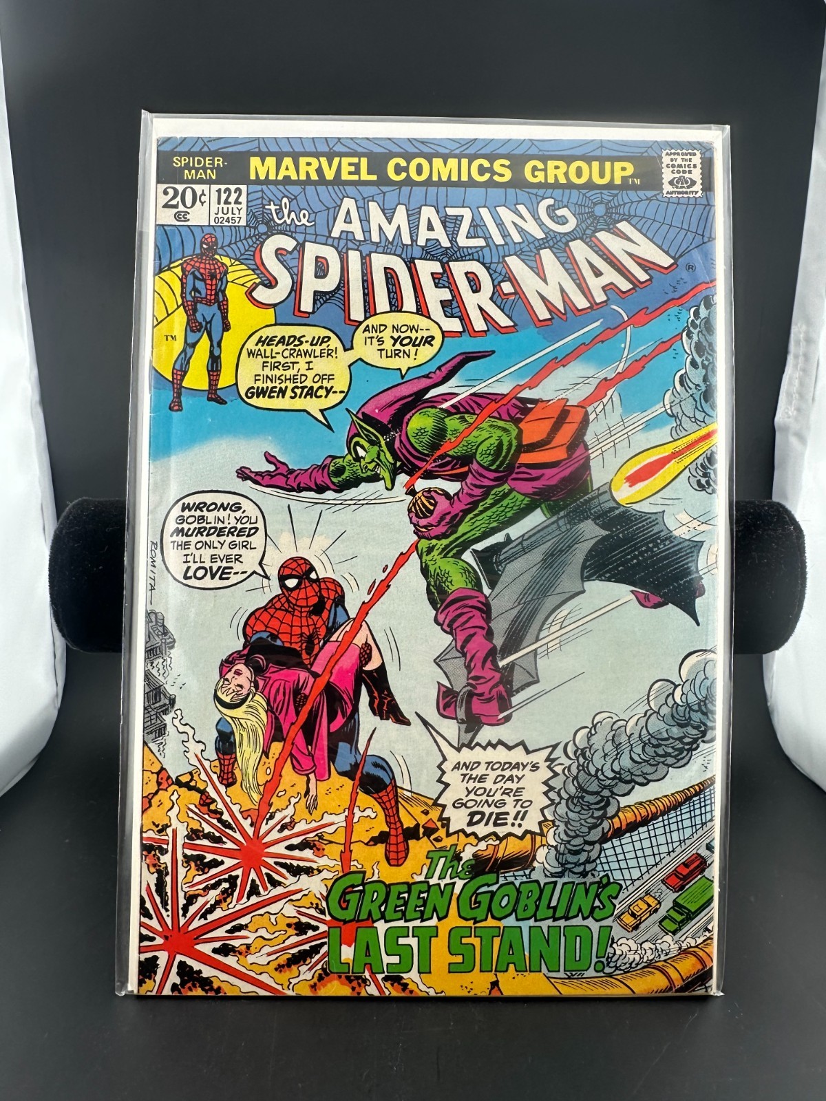 The Amazing Spider-Man #122 1973 Death of Green Goblin VF