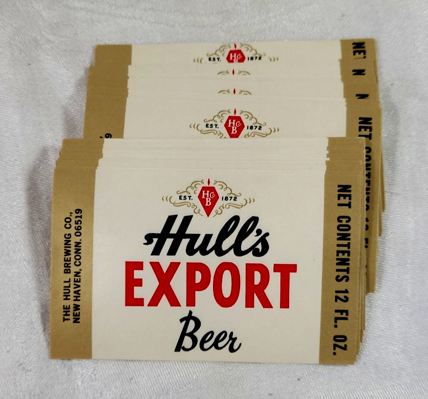 Vtg. Hulls Export Beer - New Haven, Ct  - 49 BRAND NEW 12 oz. LABELS