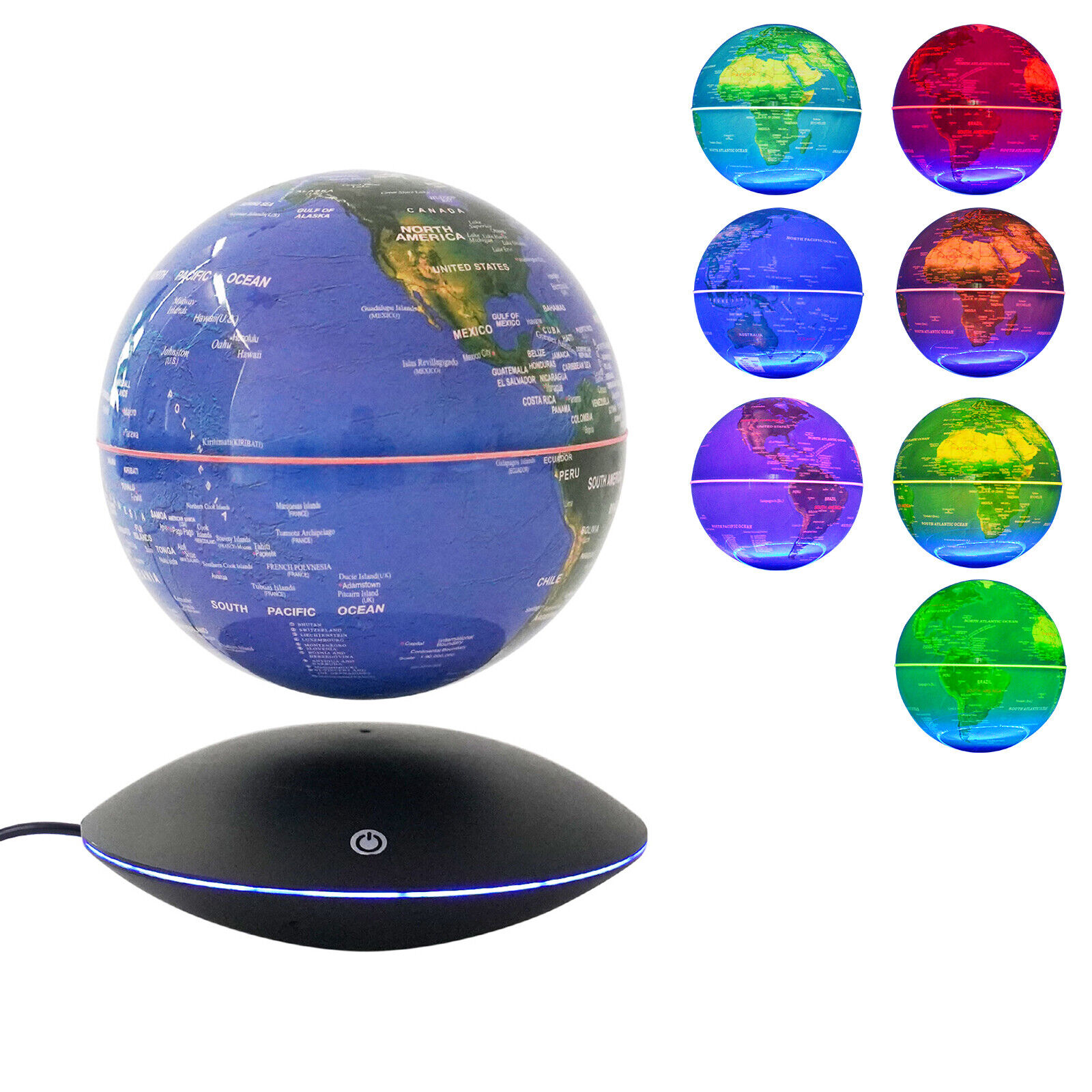 LED Globe Magnetic Levitation Floating Globe Light World Map Rotating Night Lamp