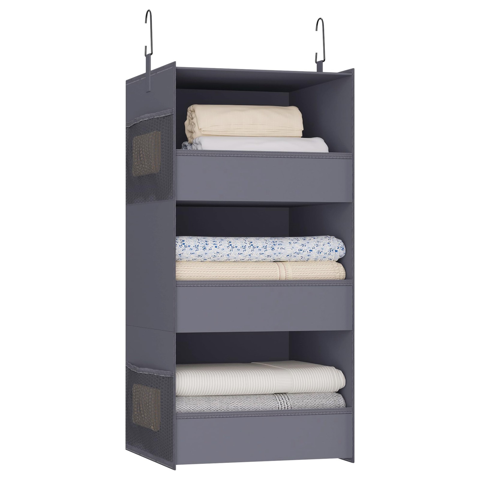 Bosuelife KBJY1003DG 3-Shelf Hanging Closet Organizer, Foldable, Dark Gray Bosuelife KBJY1003DG 3-Shelf Hanging Closet Organizer, Foldable, Dark Gray