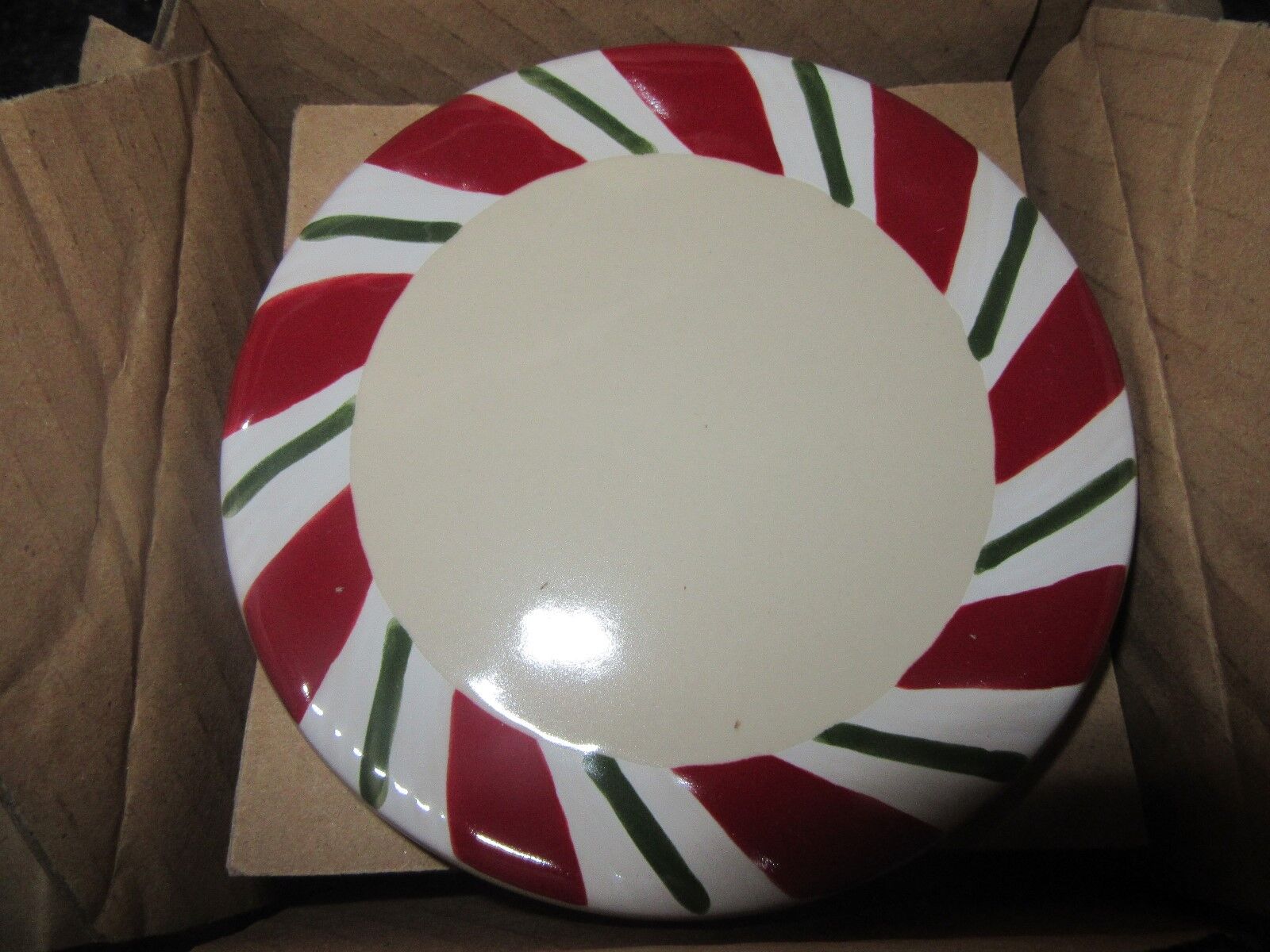 Longaberger Peppermint Twist Coasters Set of 4 Christmas Holiday Pottery