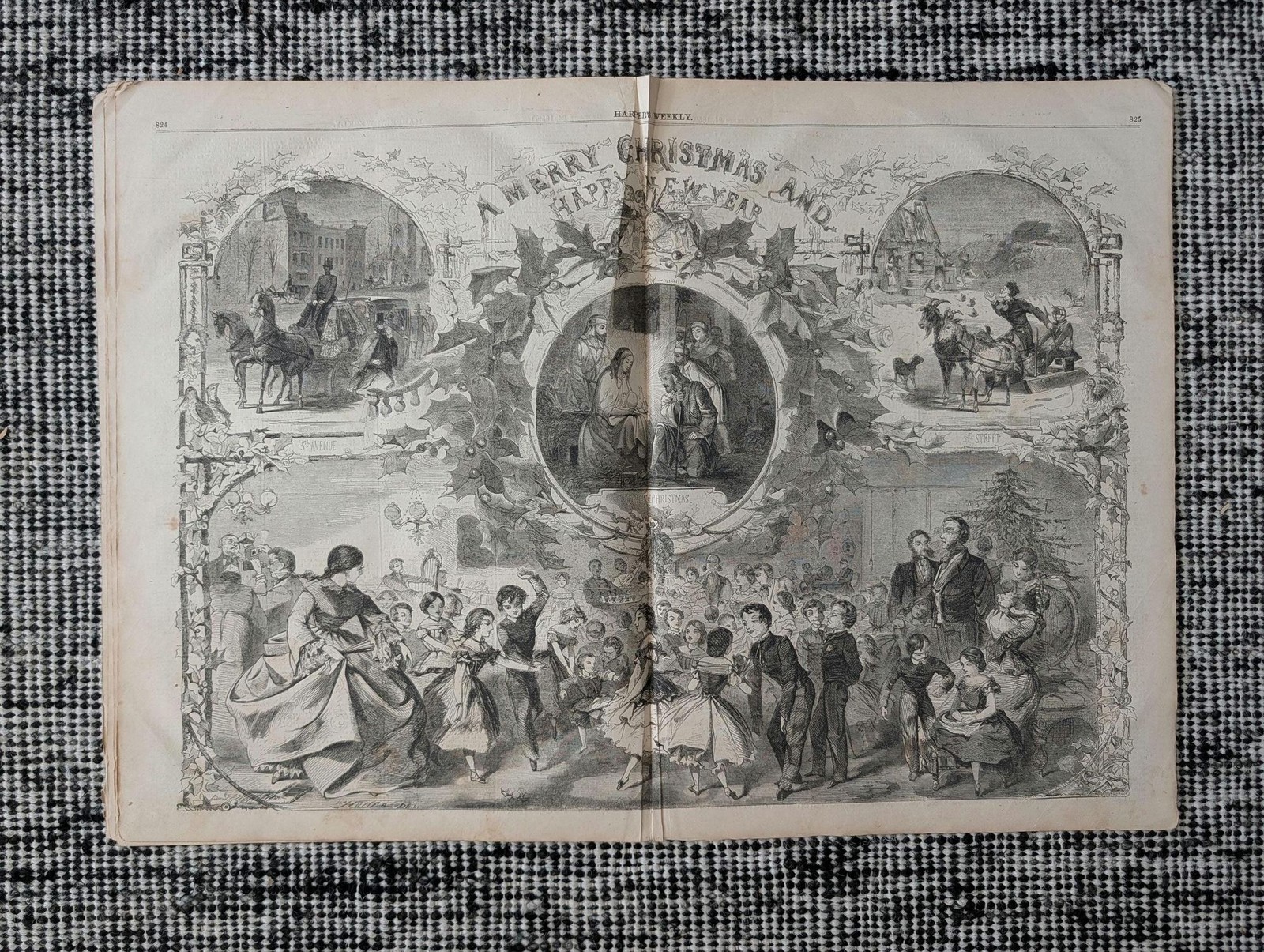 1859 Winslow Homer Christmas Centerfold, Ottawa Parliament, Hester Pratt Dec 24