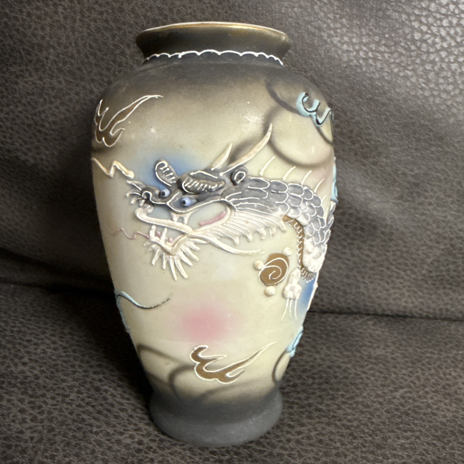 Vintage Hand Painted Ceramic Victora China Dragon Vase