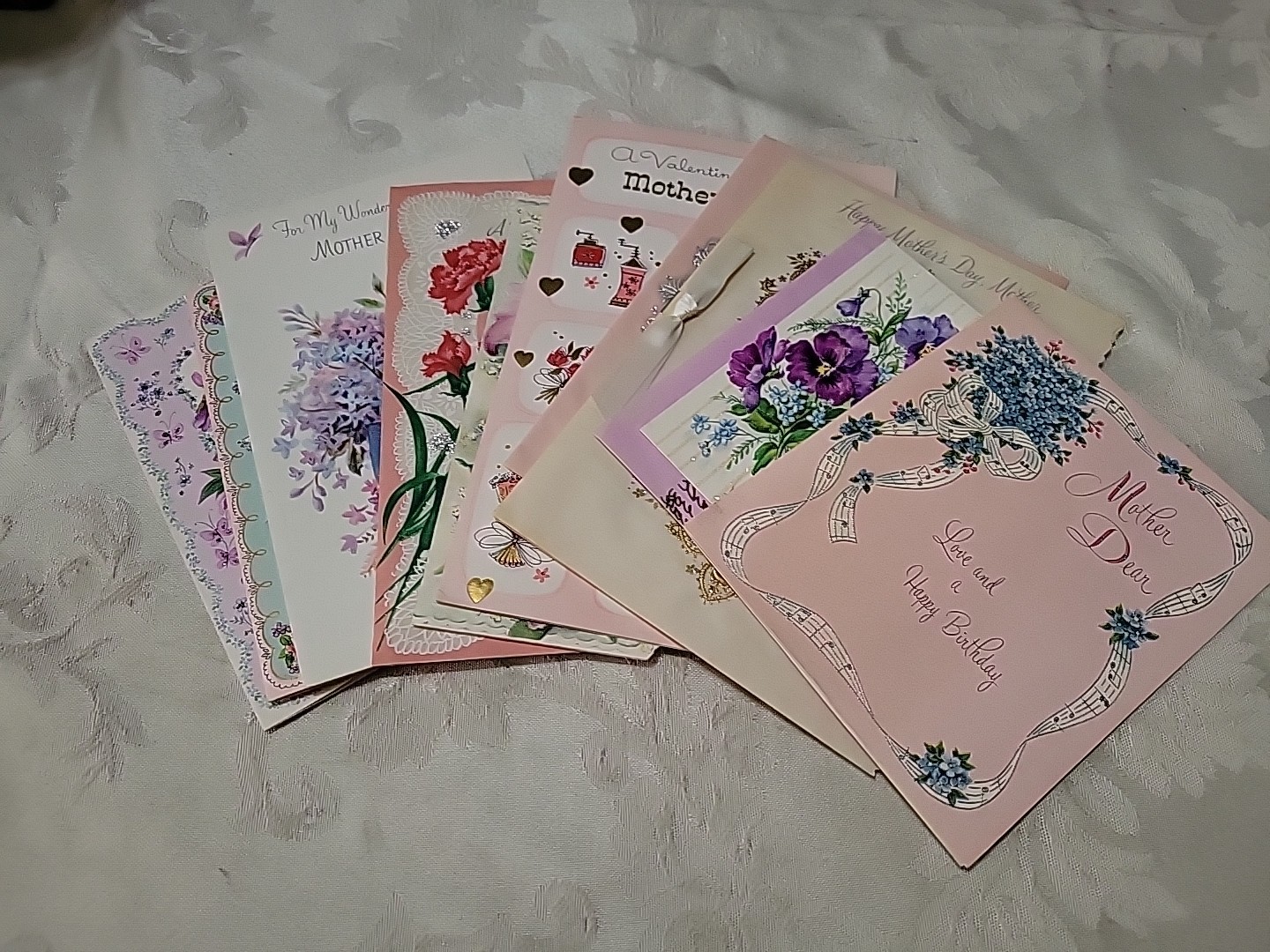 Lot Of 9 Vintage Mother Related Greeting Cards Used Birthday, Valentines, 