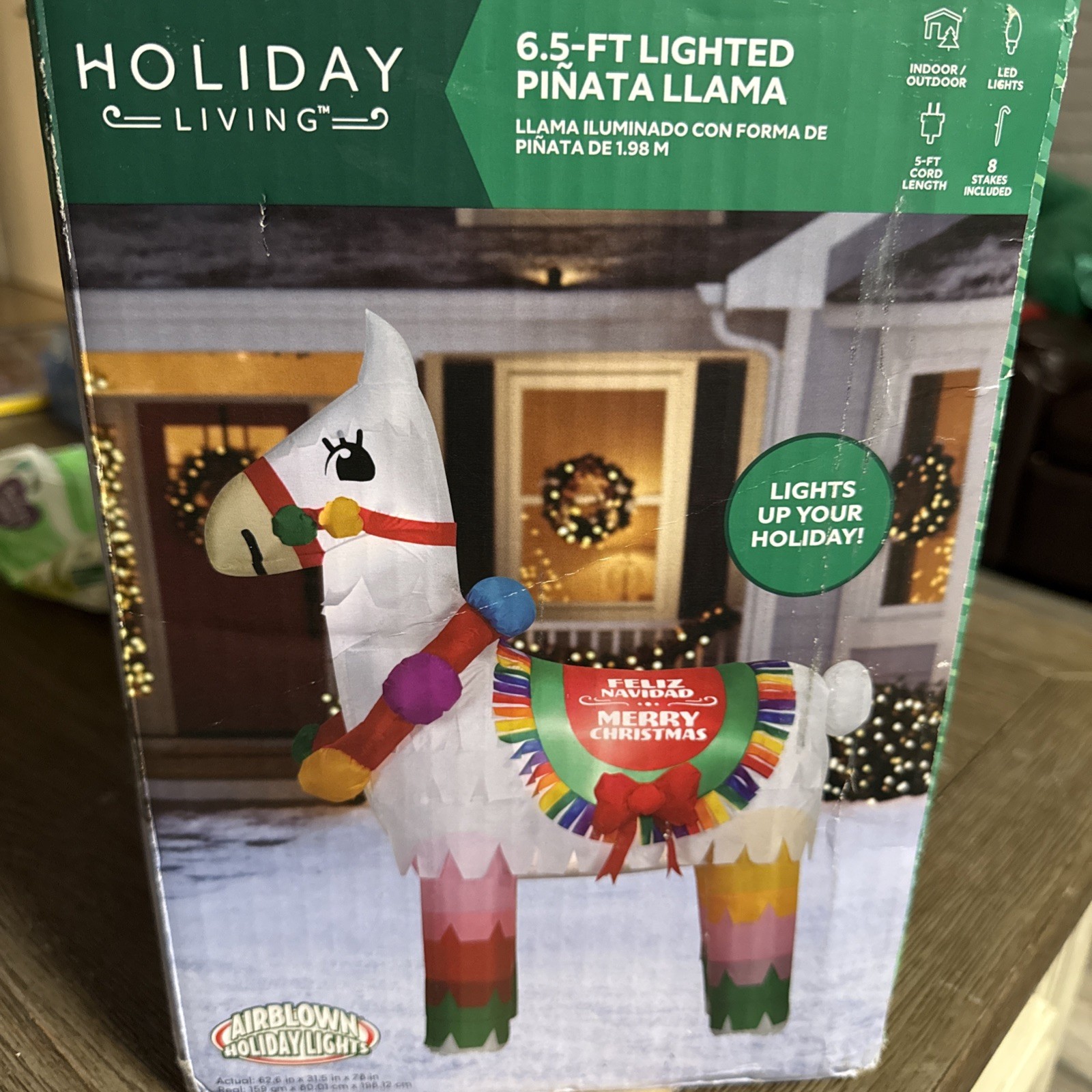 Holiday Living 6.5-ft. LED Lighted Pinata Llama Gemmy # 6023459 Factory Sealed