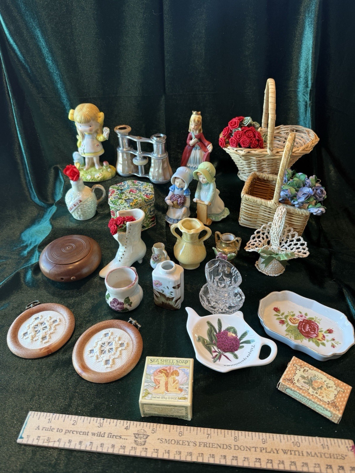 Vintage Grandma’s Trinket Junk Drawer Miniatures Avon Hardanger Decor Lot Vintage Grandma’s Trinket Junk Drawer Miniatures Avon Hardanger Decor Lot