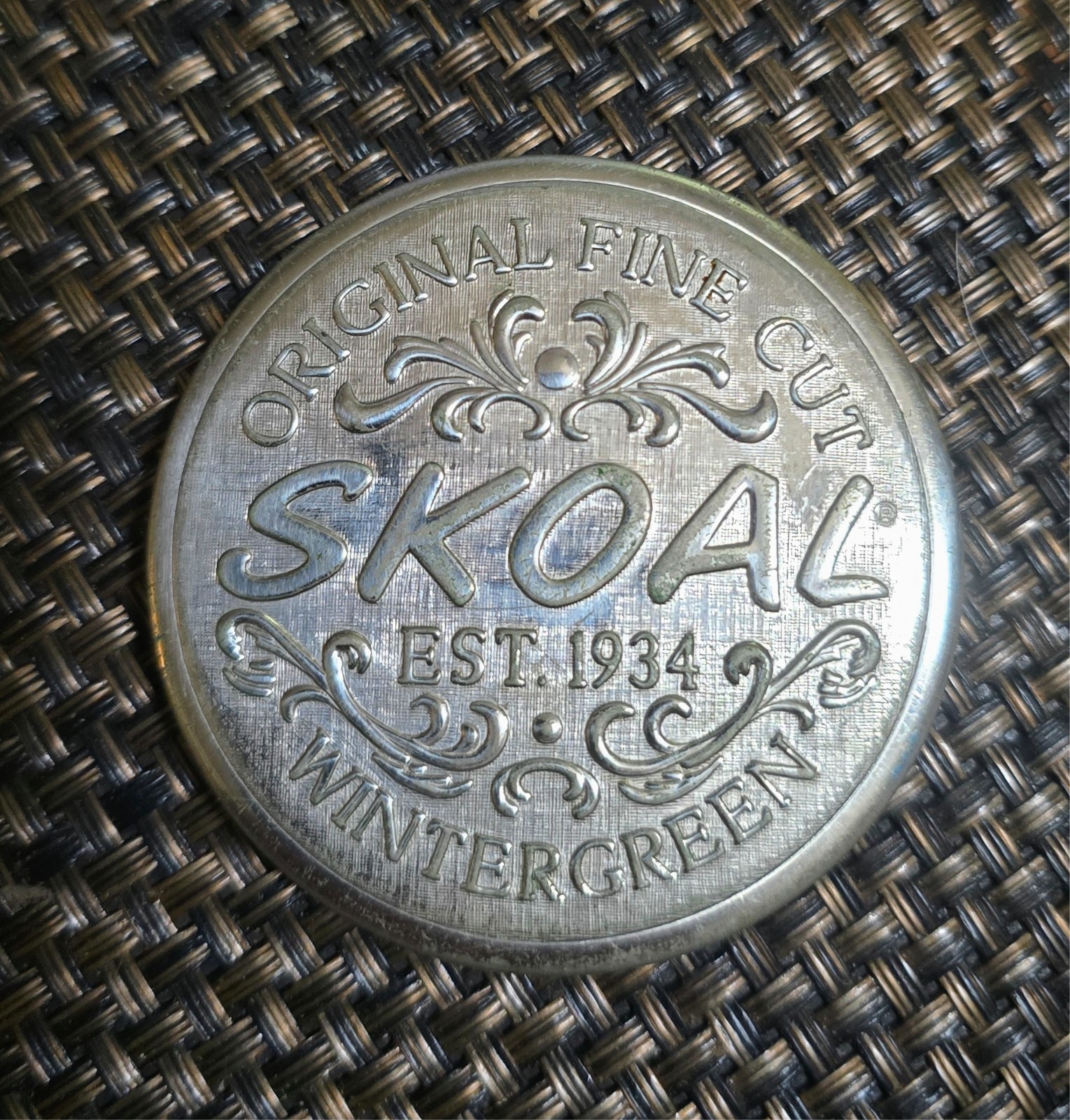 Vintage Skoal Snuff Can Lid New with Original Packaging Fine Cut Wintergreen