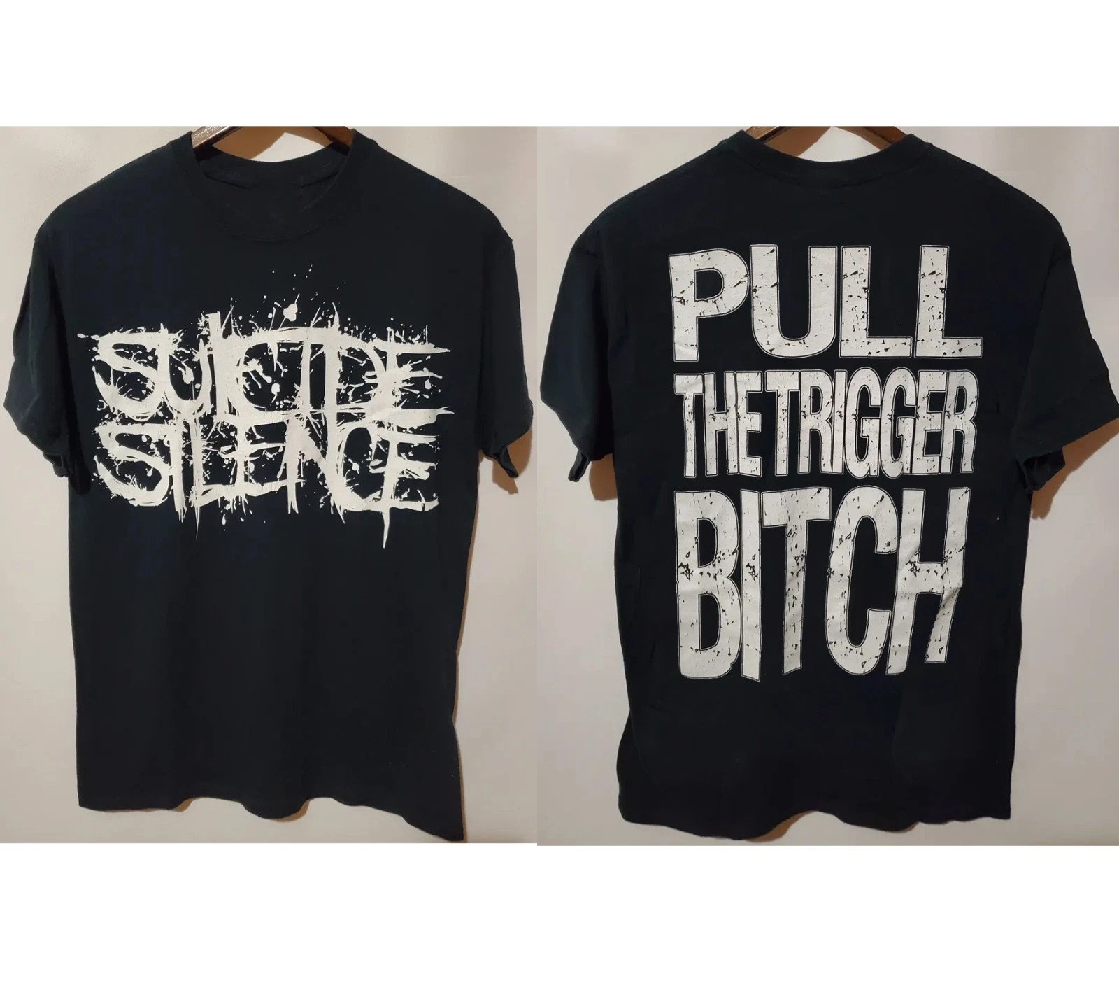 Vintage Suicide Silence Pull The Trigger Btch Band reprint Tour Merch T Shrt