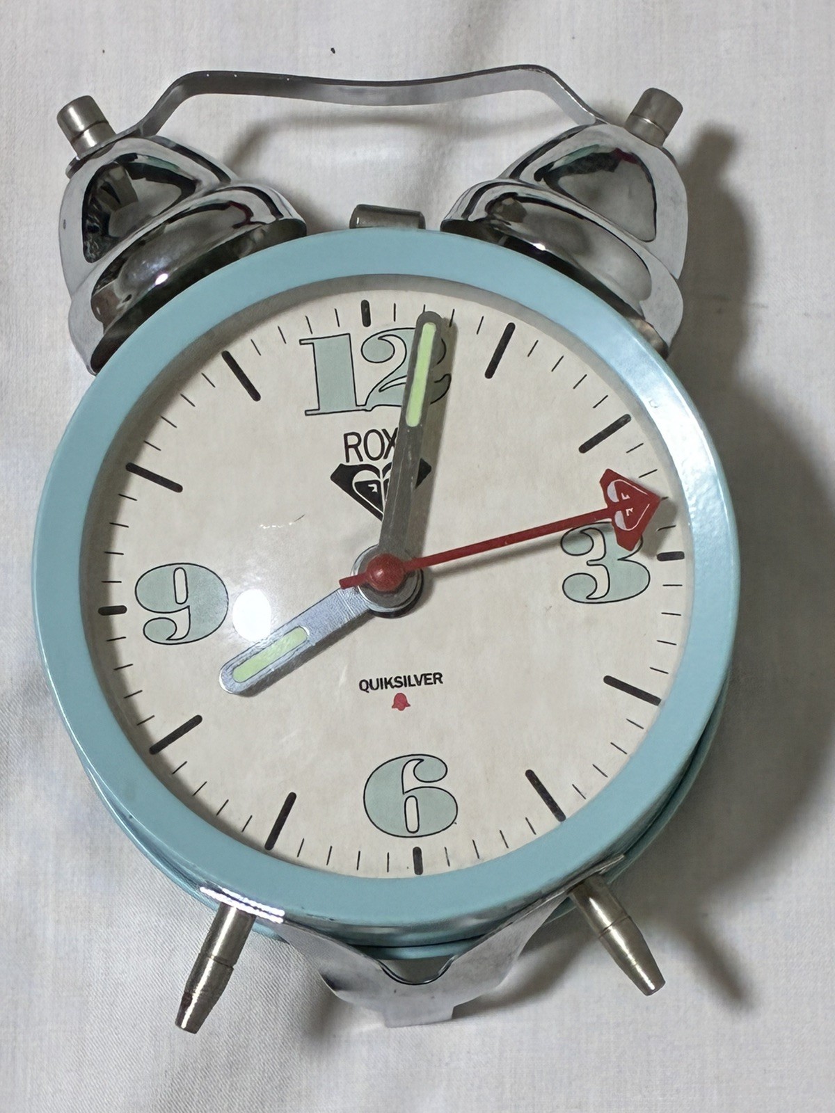 Vintage Roxy Quiksilver  Bell Wind Up Alarm Clock RARE Works 